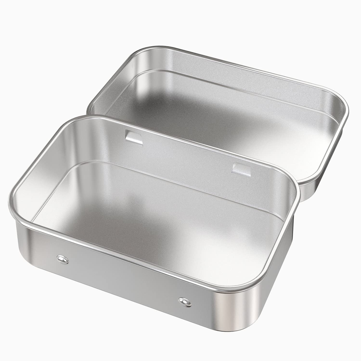 2 Pcs Metal Hinged Tin Box Container Mini Portable Small Storage Container Kit Tin Box Container, Small Tin With Lid, Tin Empty
