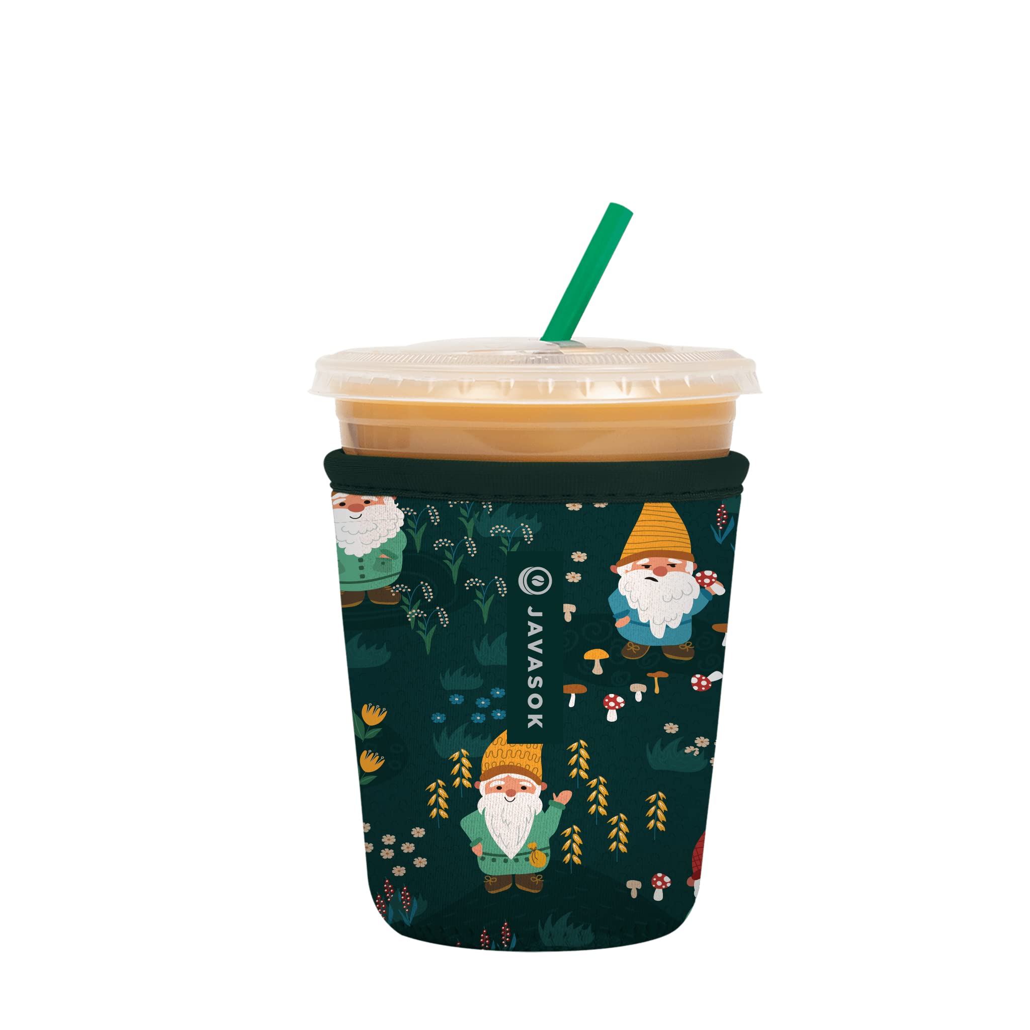 Sok It Java Sok Iced Coffee & Cold Soda Insulated Neoprene Cup Sleeve (Rollin with my Gnomies, Small: 16-20oz)