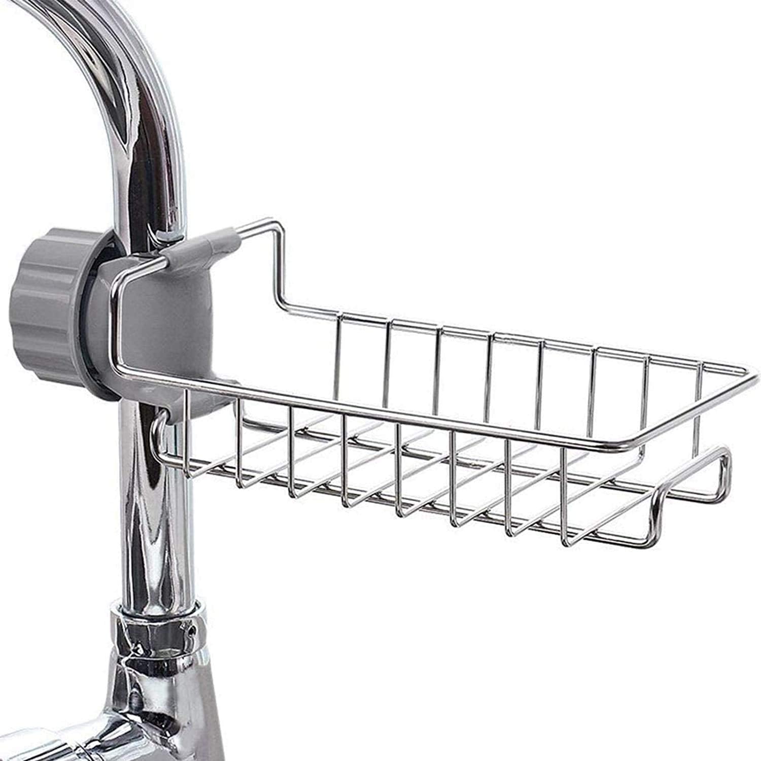 Urban Shopper Kitchen Sink Caddy Storage Organizer Drainer Caddy For Dishwashing Soap Sponge Holder Faucet Storage Rack(Stainles