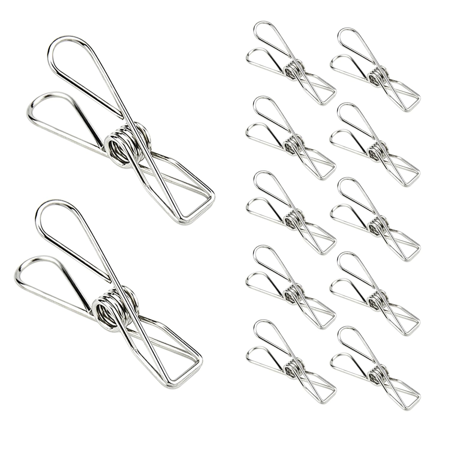 Bonycust Laundry Clothes Pins Clips 50 Pack, Stainless Steel Heavy Duty Laundry Peg Metal Clip Clothespins For Hanging, Outdoor