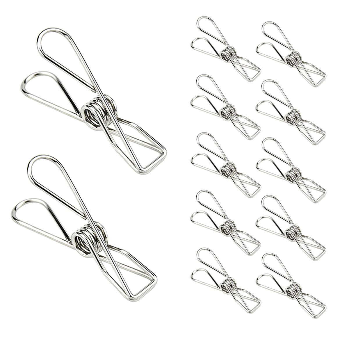 Bonycust Laundry Clothes Pins Clips 50 Pack, Stainless Steel Heavy Duty Laundry Peg Metal Clip Clothespins For Hanging, Outdoor