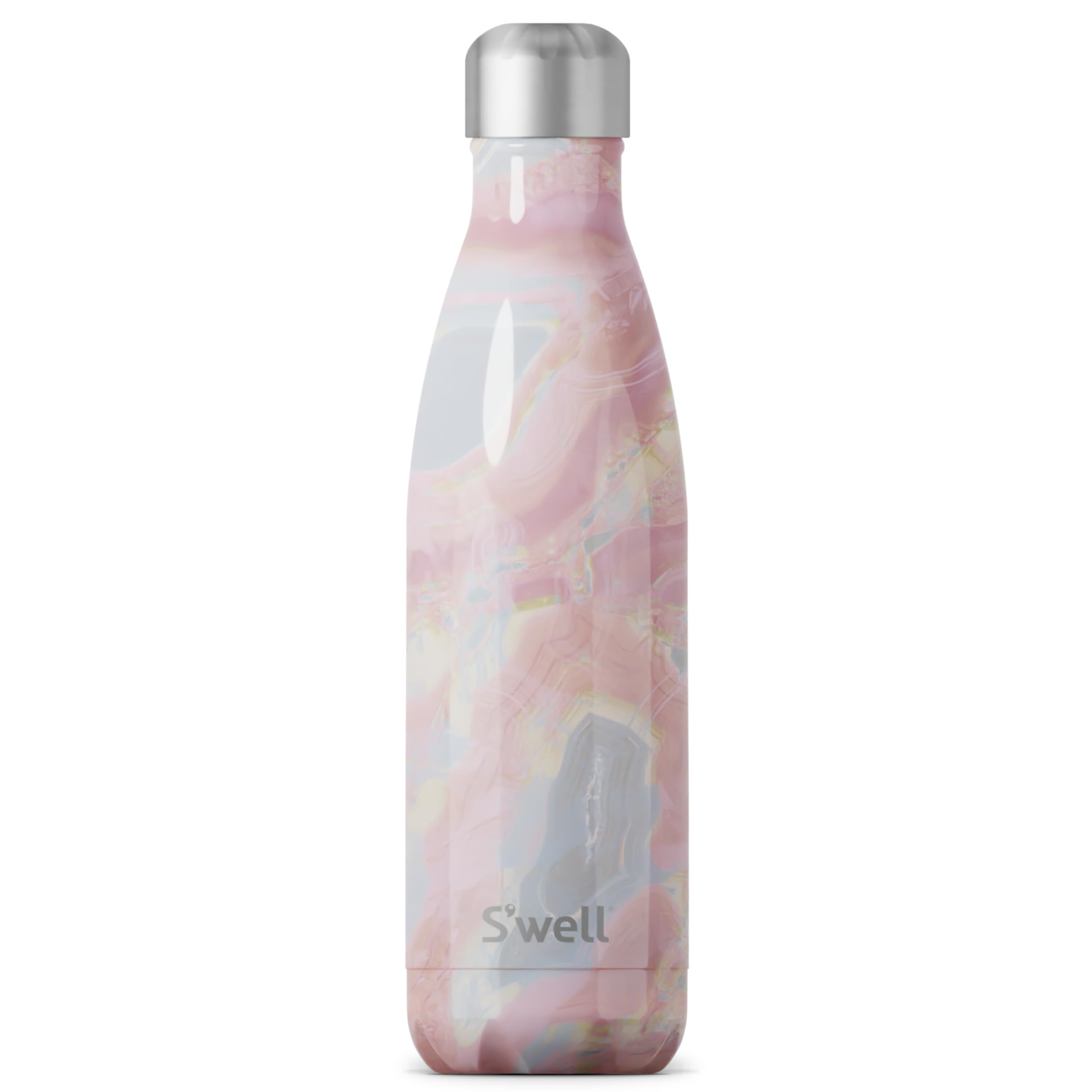 S'Well Stainless Steel Water Bottle, 17Oz, Geode Rose, Triple Layered Vacuum Insulated Containers Keeps Drinks Cold For 36 Hours