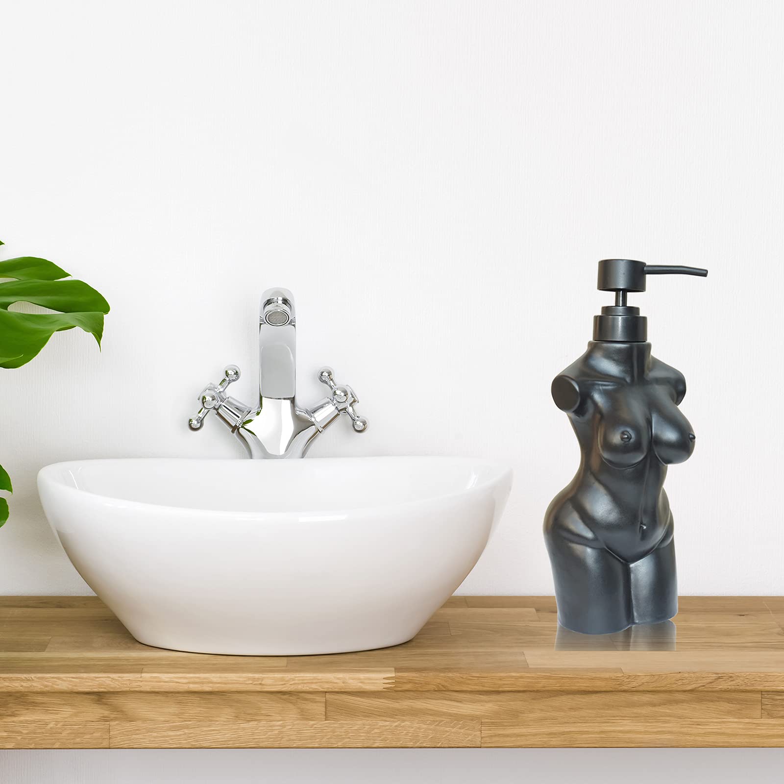 Caahanjia Ceramic Girl Soap Dispenser,Lotion And Soap Dispenser Set Refillable Liquid Hand Soap Dispenser For Bathroom, Premium