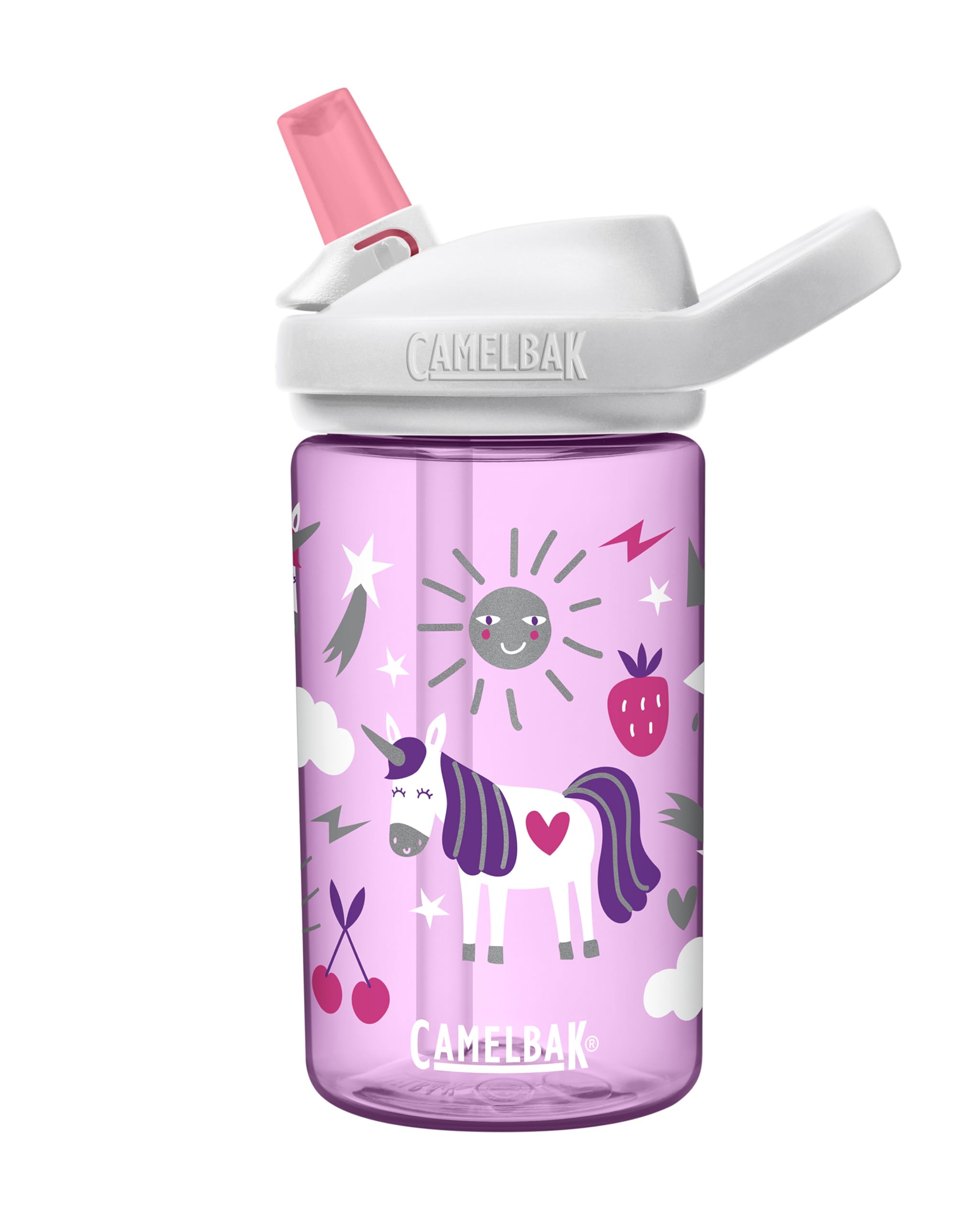 CamelBak eddy+ 14oz Kids Water Bottle with Tritan Renew - Straw Top, Leak-Proof When Closed, Unicorn Party