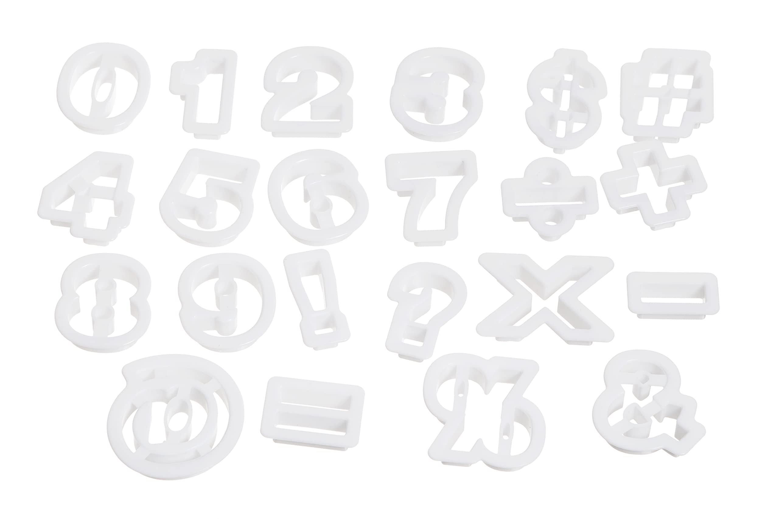Ateco Sign Baking Supply, Numbers & Symbols Cutter Set, White