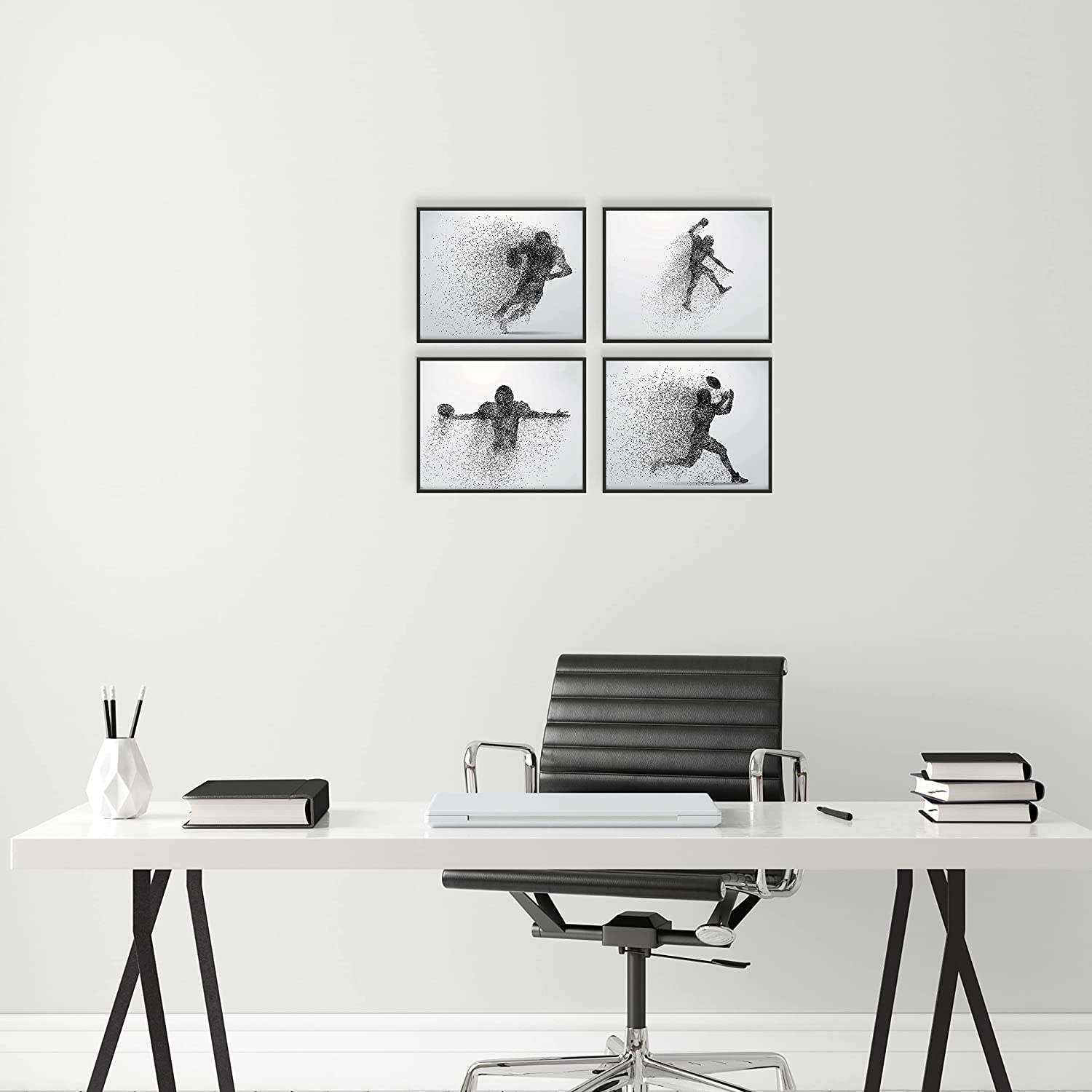 Football Wall Art Prints,Set Of 4 (11X14) Unframed Football Posters,Football Room Decor For Men Kids Teenagers,Football Poster S