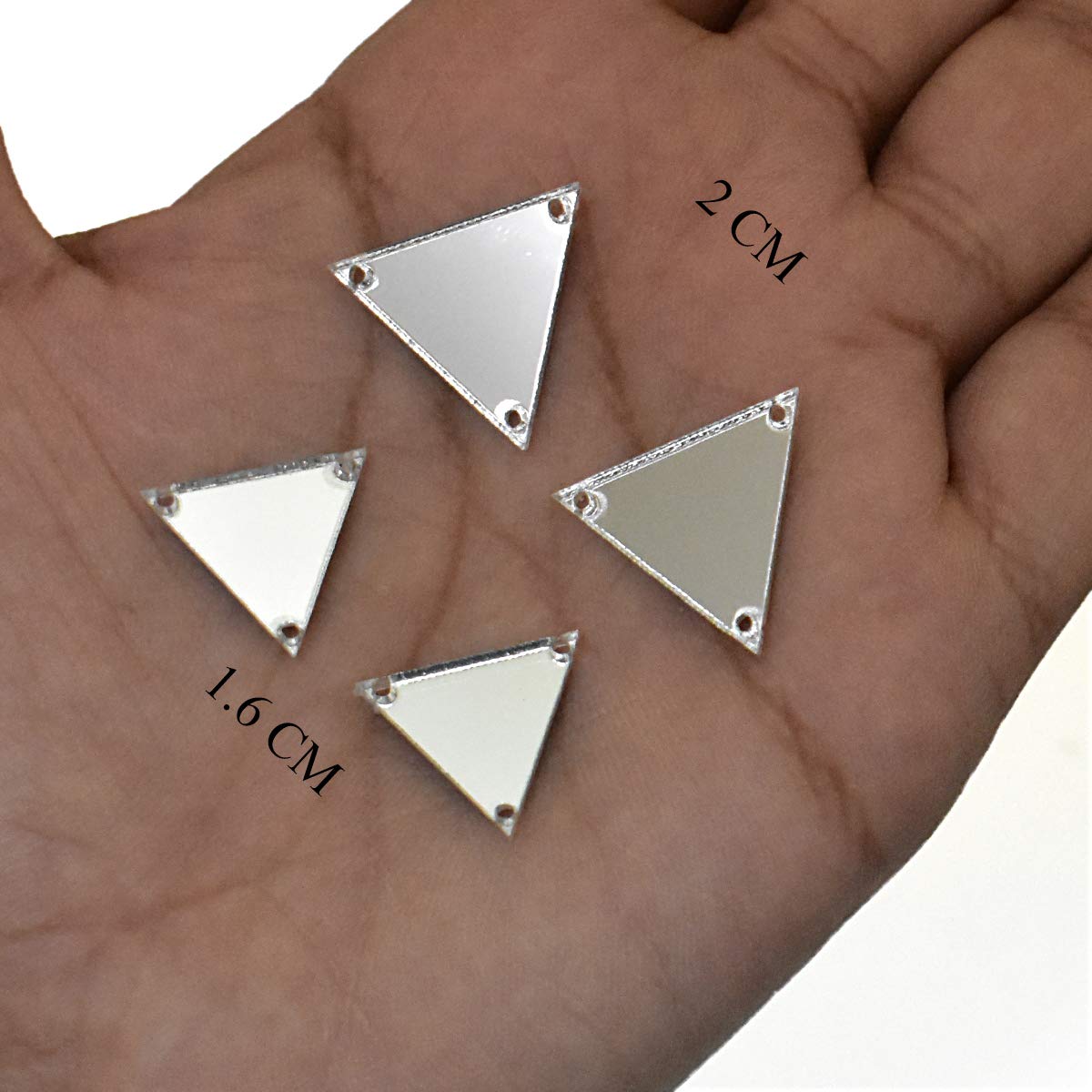 Embroiderymaterial Acrylic Mirror For Embroidery And Craft Purpose (Triangle Shape, 25 Pieces)