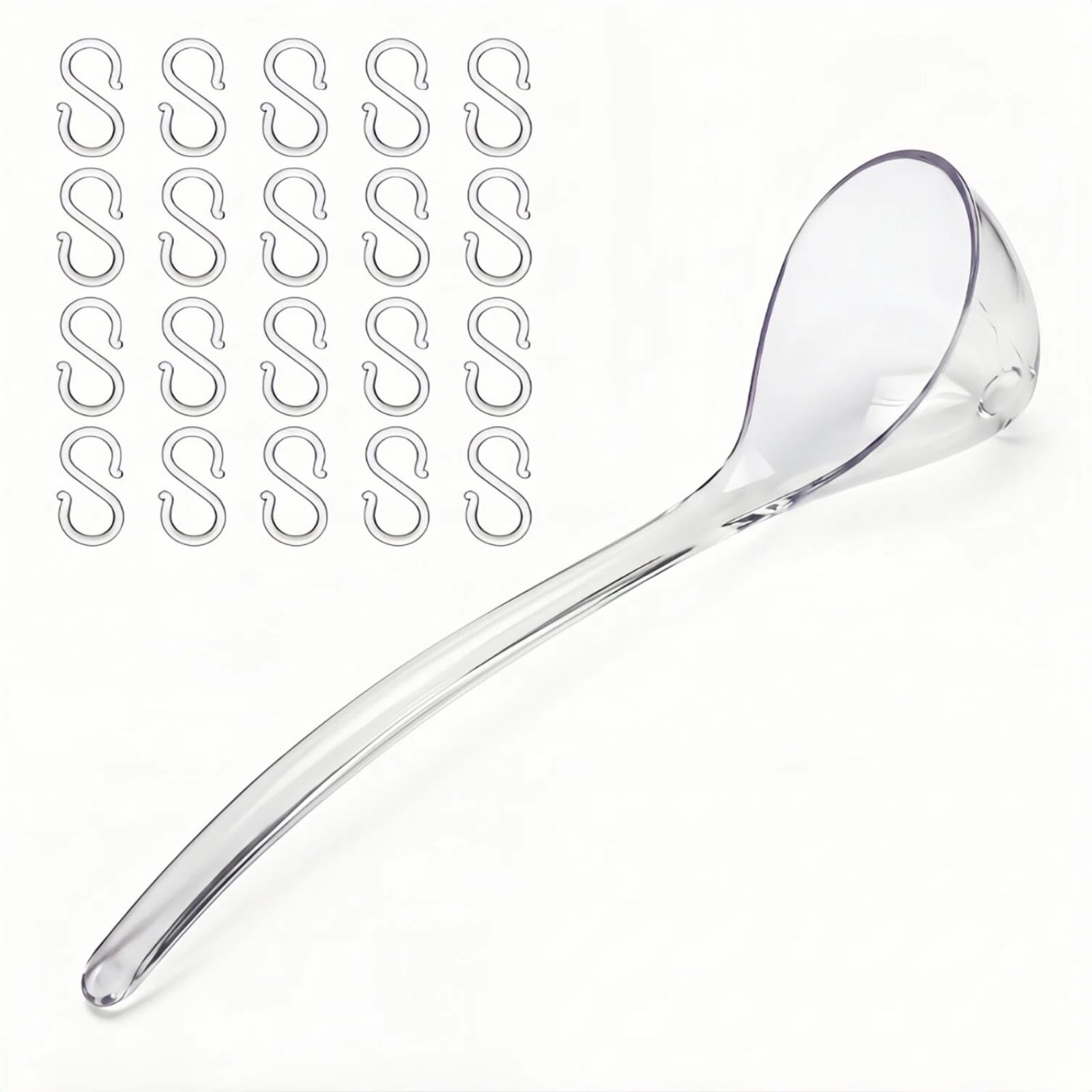 Domensi Christmas Plastic Punch Bowl Ladle 13.5 Inch with 20 Cup Hooks