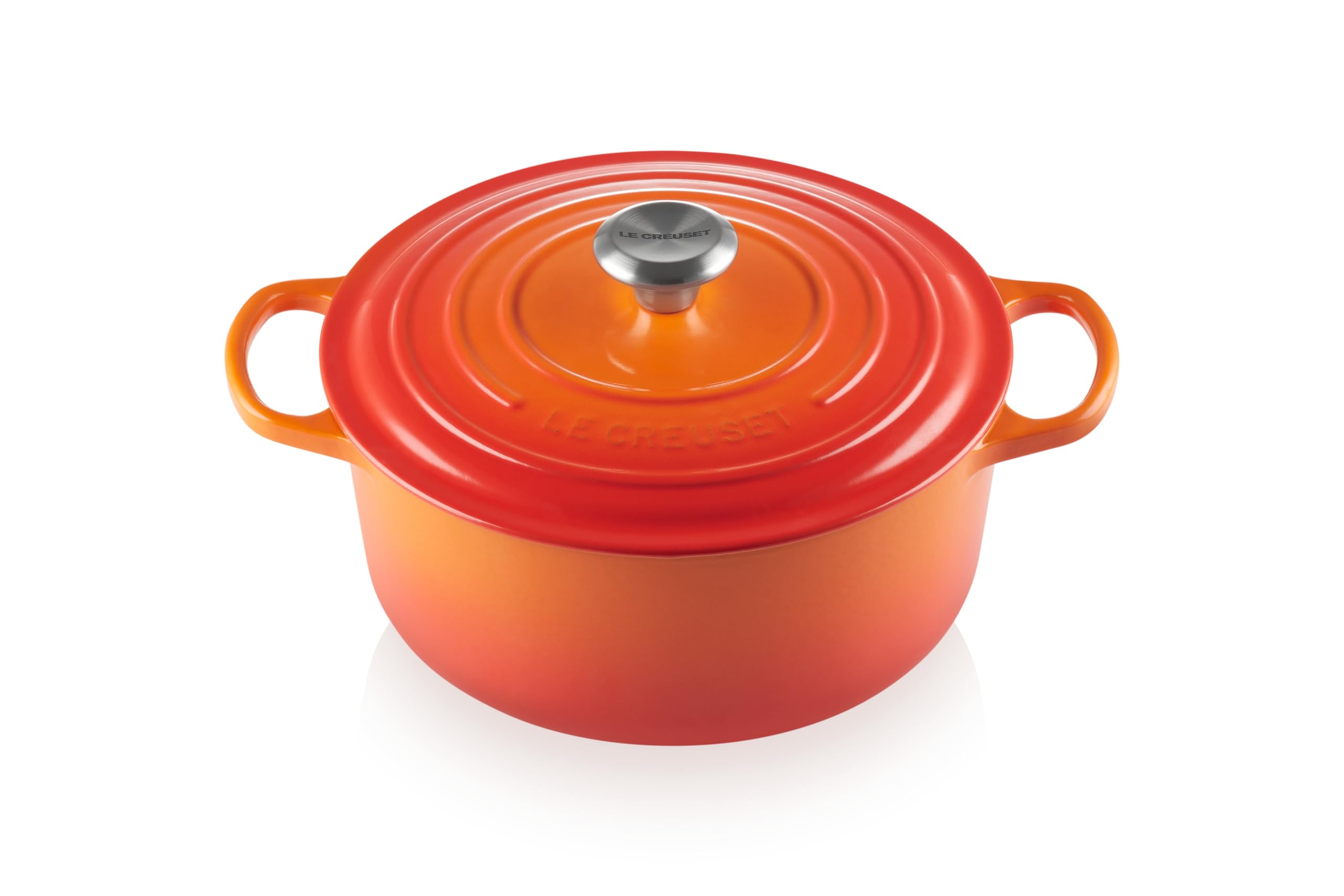 Le Creuset Enameled Cast Iron Signature Round Dutch Oven With Lid, 5.5 Quart, Flame