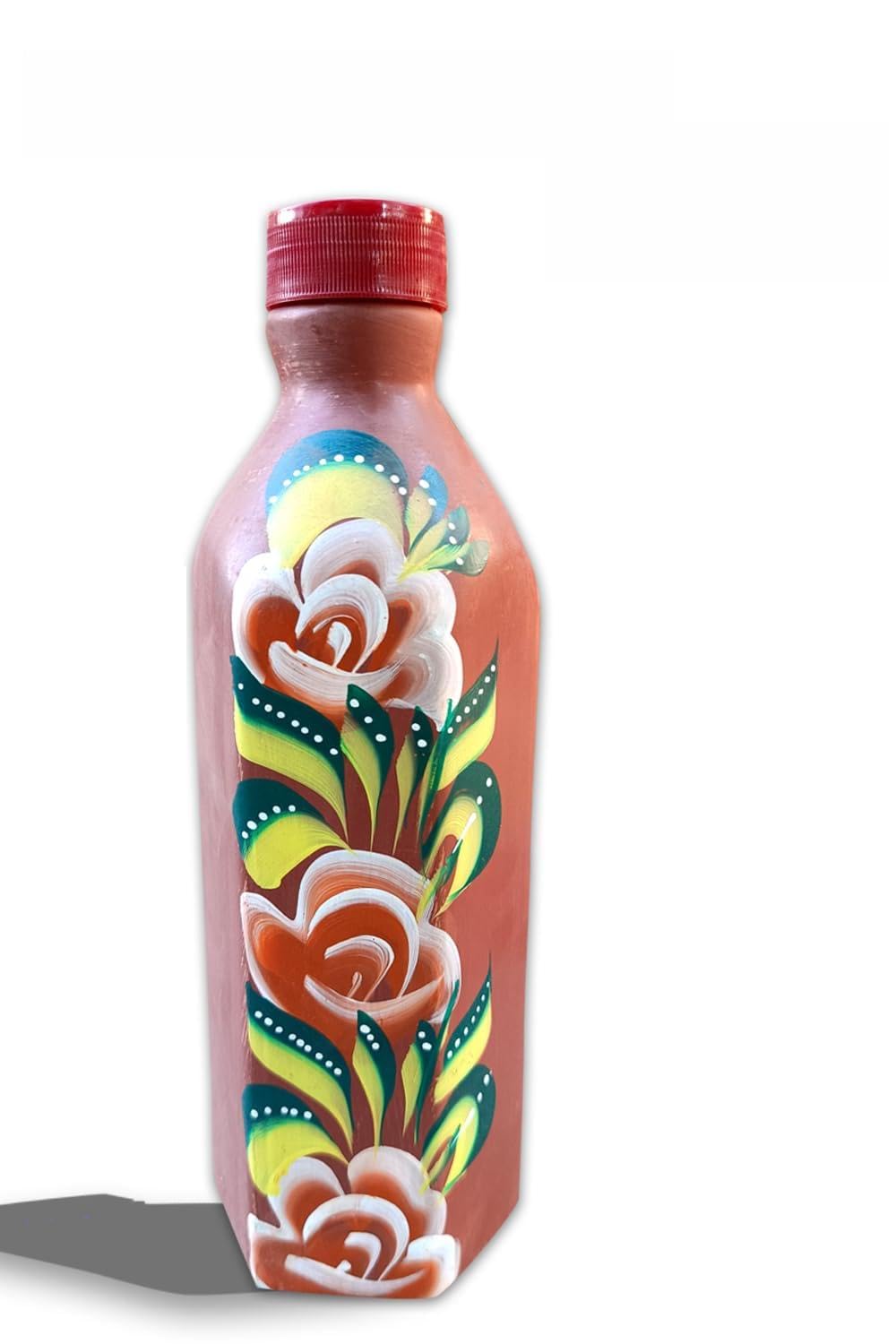 Natural Clay Water Bottle, Terracotta Earthen Matka Bottle, 1 Liter, Leak Proof, Cooling Water Storage, Mitti Bottle