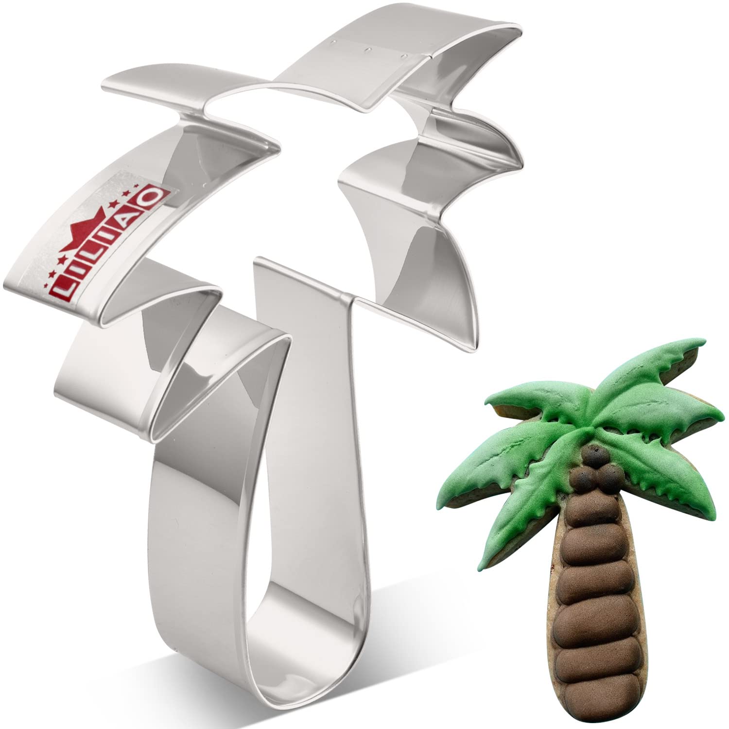 Liliao Palm Tree Cookie Cutter - 3.4 X 4.2 Inches - Stainless Steel