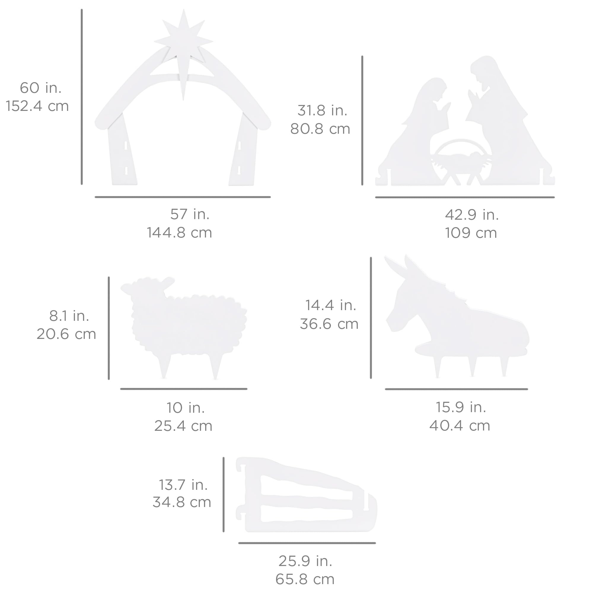 Best Choice Products 5ft Outdoor Nativity Scene, Weather-Resistant D  cor, Christmas Holy Family Yard Decoration, Water-Resistan