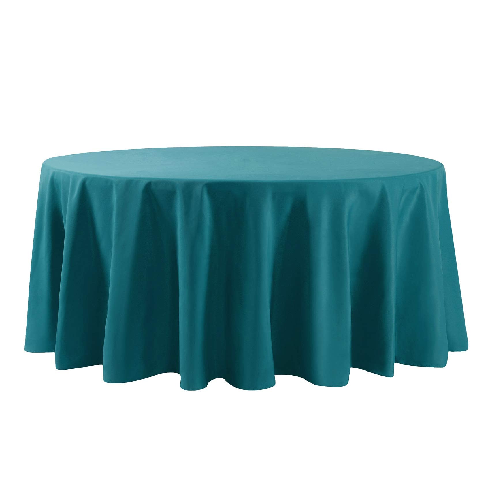 132 Inch Round Tablecloth Washable Polyester Table Cloth Decorative Table Cover For Wedding Party Dining Banquet(132 Inch,Teal)