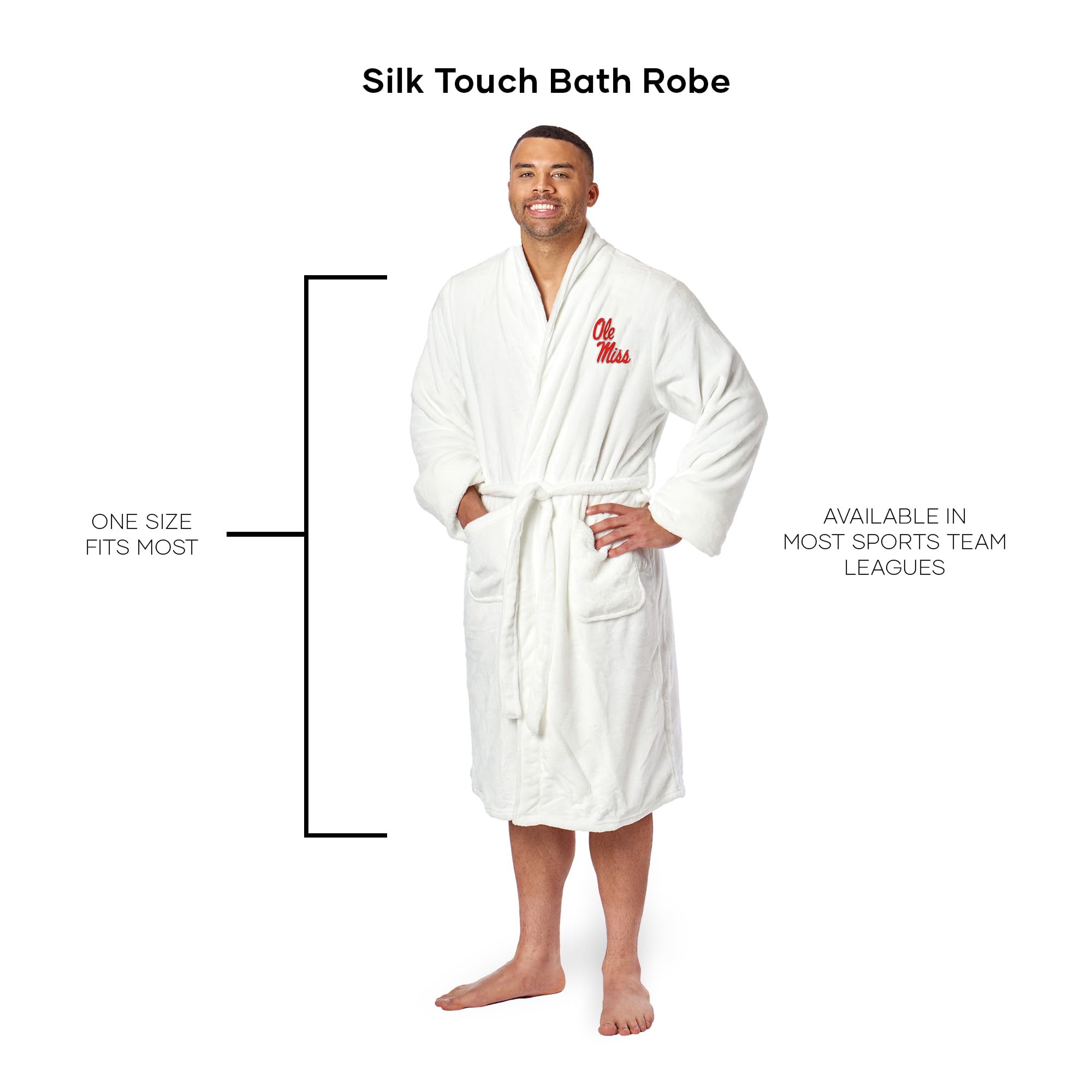 Mississippi Official Collegiate Men'S L/Xl Silk Touch Bath Robe(D0102Hp31Qa.)