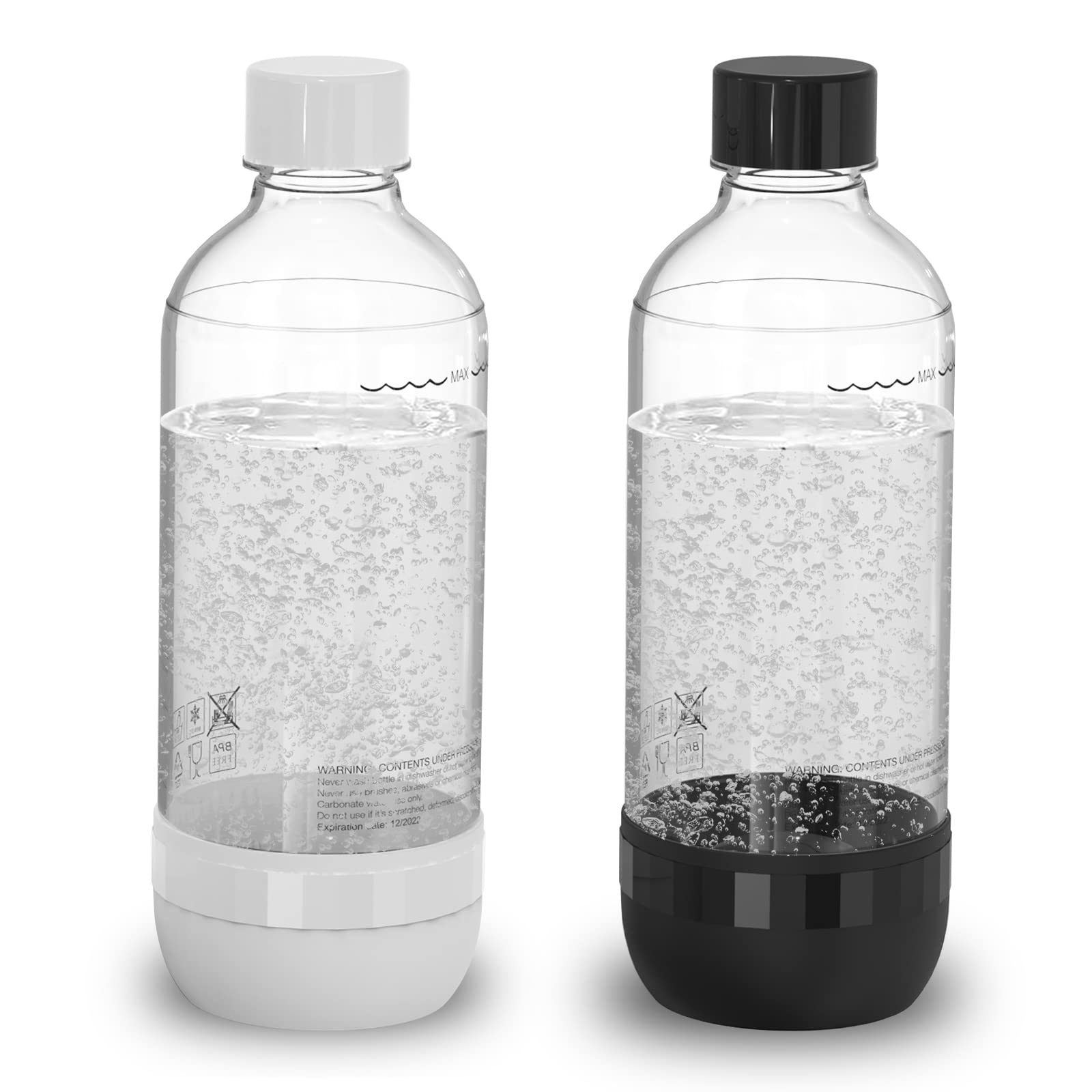 pinci Soda Bottle, Suitable for Carbonated Water and Sparkling Water, BPA Free, Reusable and Filled Food Grade PET Plastic Made 
