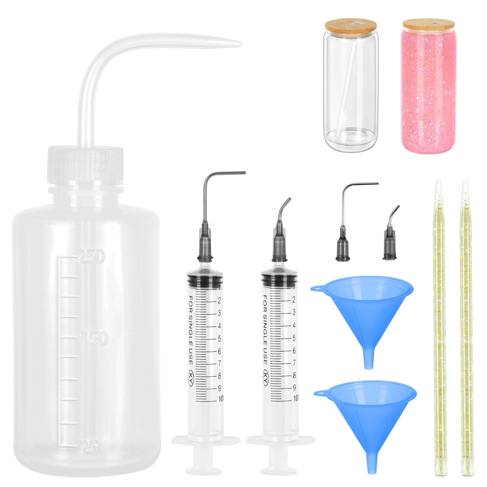 Maucircol 11 Pieces Snow Globe Tumbler Diy Kit Supplies, Snowglobe Cup Diy Tool (CUPS ARE NOT INCLUDED)