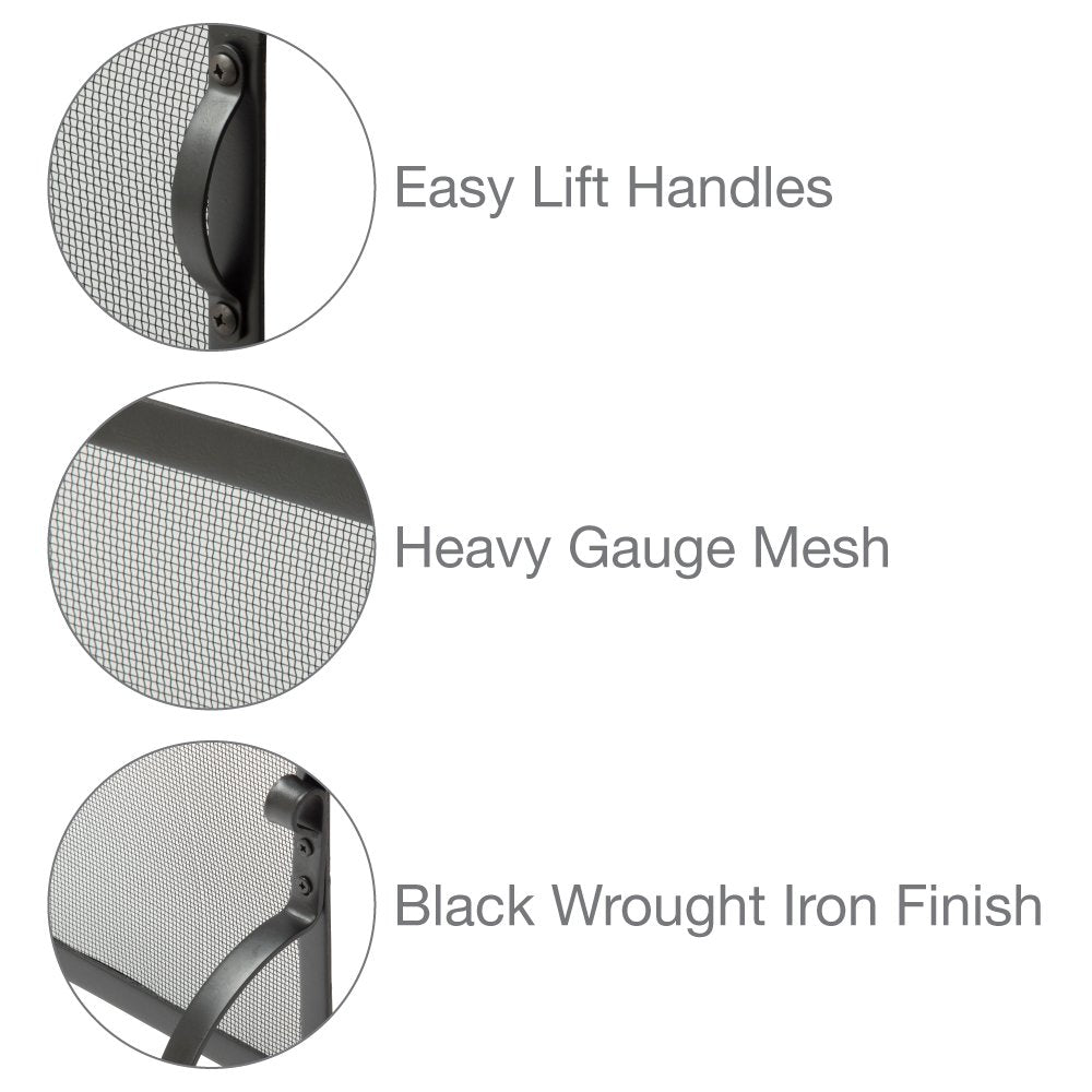 Uniflame, S-1127, Medium Wrought Iron Spark Guard Fireplace Screen