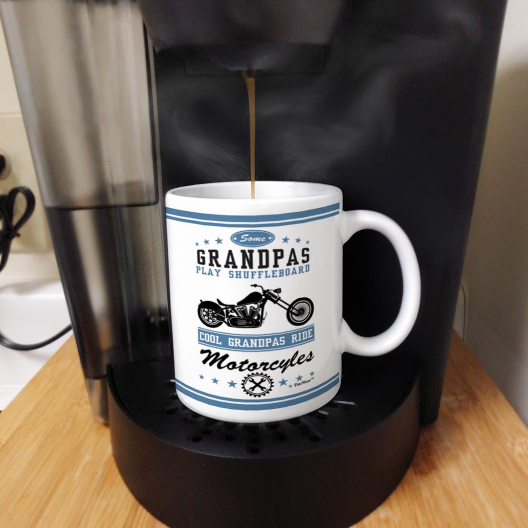 Grandpa Gifts Cool Grandpas Ride Motorcycles Biker Father Day Gifts For Grandpa Gifts From Grandson 11Oz Ceramic Coffee Mug