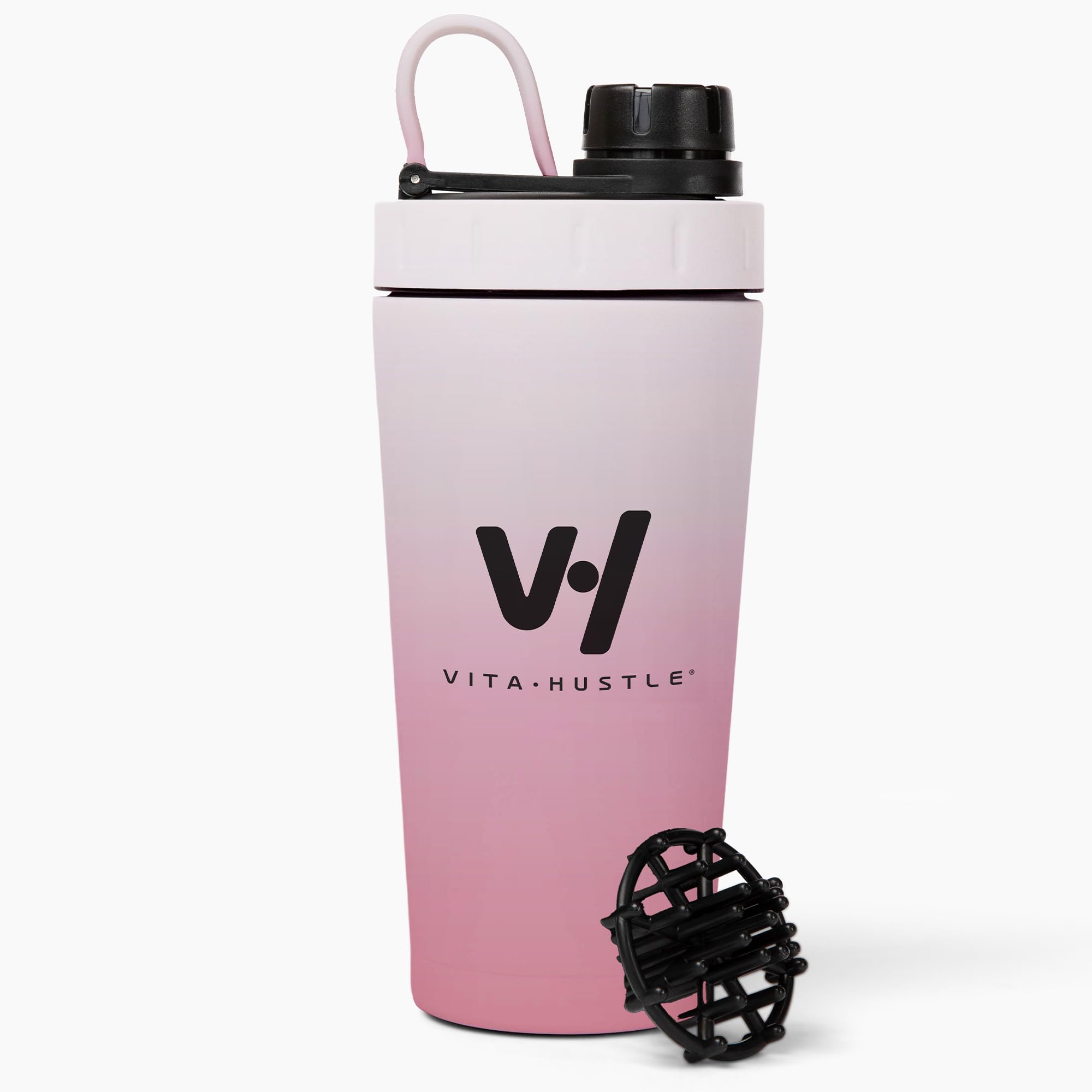 VitaHustle Stainless Steel Shaker Cup, Leakproof, 20 oz, Pink