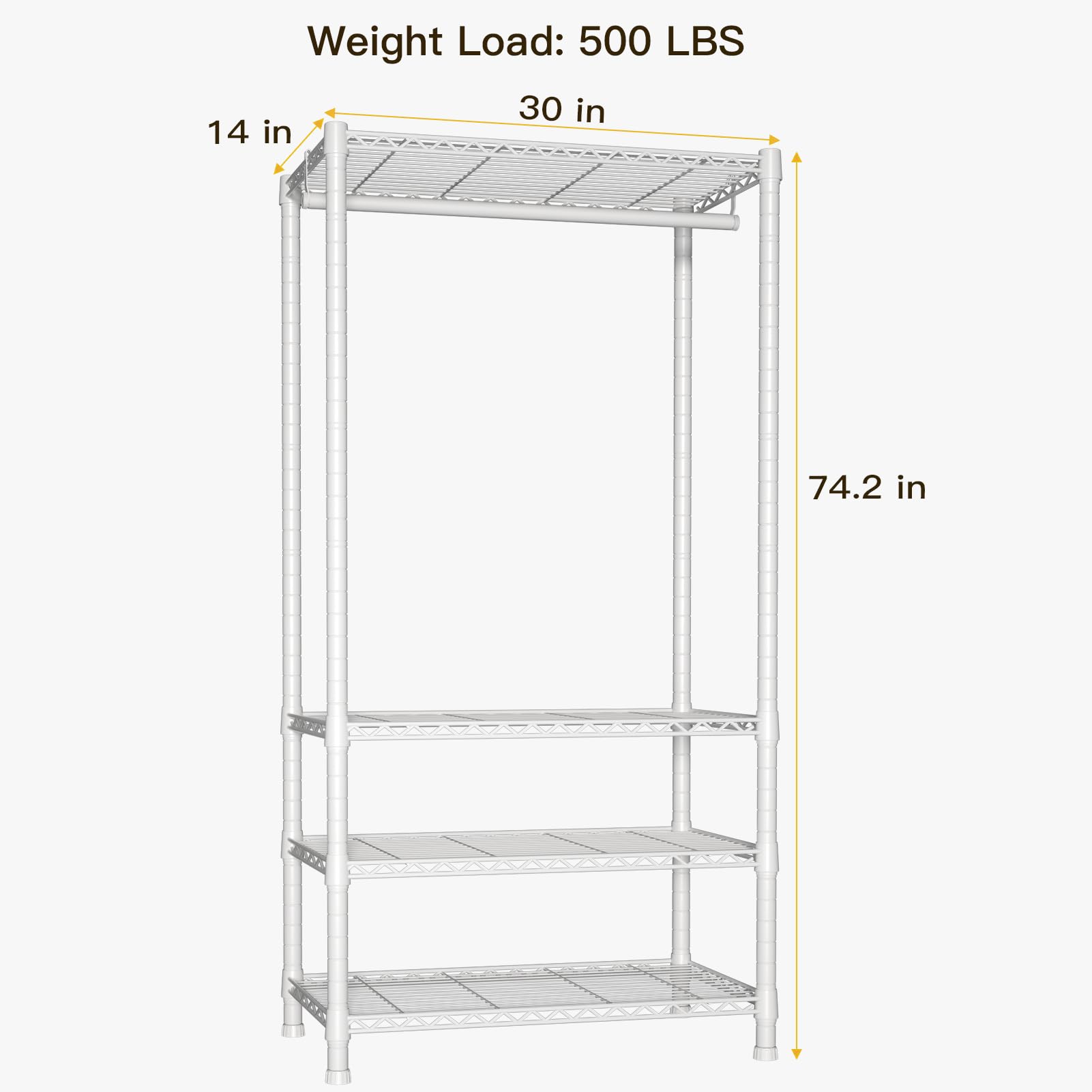 Ulif H2 Heavy-Duty Portable Closets, 4-Tier Freestanding Garment Rack Suit For Small Space And Corner, Closet Organizer System P