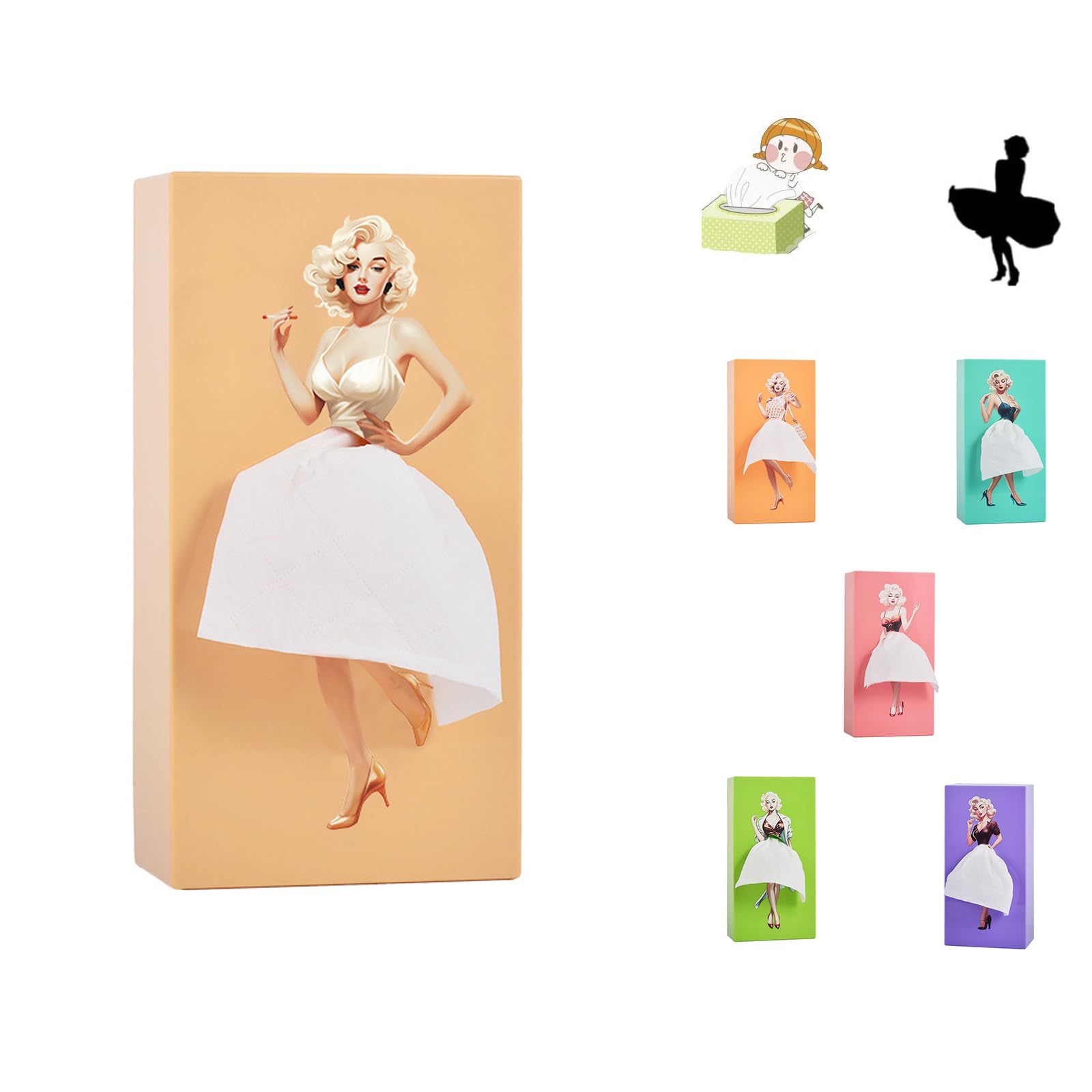 Soaring Skirt Tissue Box - Creative Tissue Cover Case, Paper Dispenser for Home, Office and Car (Yellow)