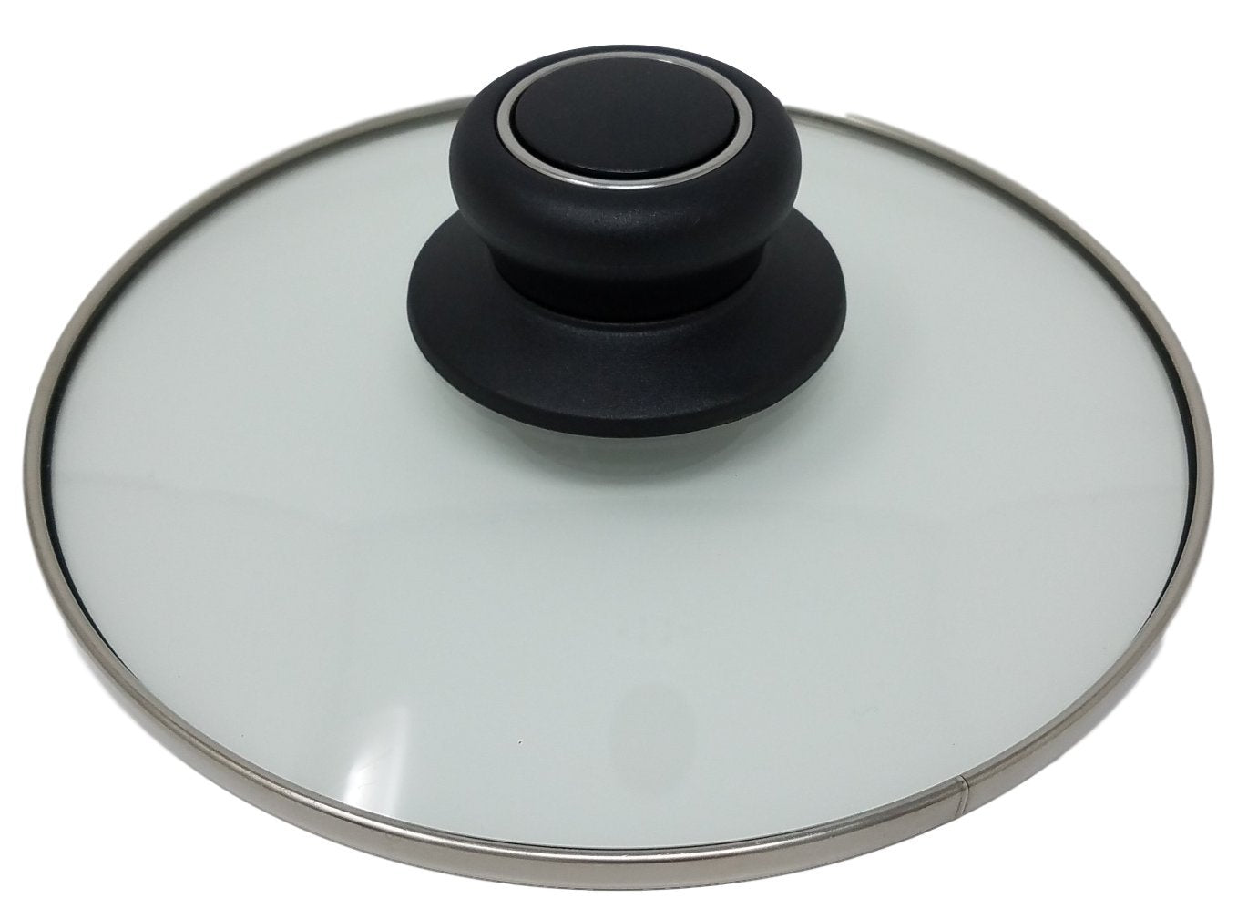 Melzon Cookware Universal Replacement Lid Knob - Heat Resistant, Bakelite Kitchen Pot Lid Handle, Black W/Silver Lining (1)