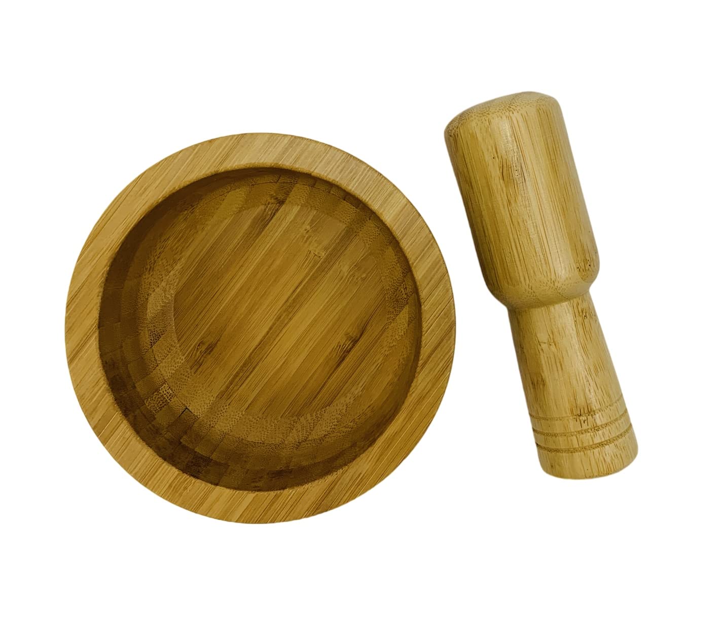 Japanbargain 4100, Bamboo Wooden Mortar And Pestle Set, 5-Inch