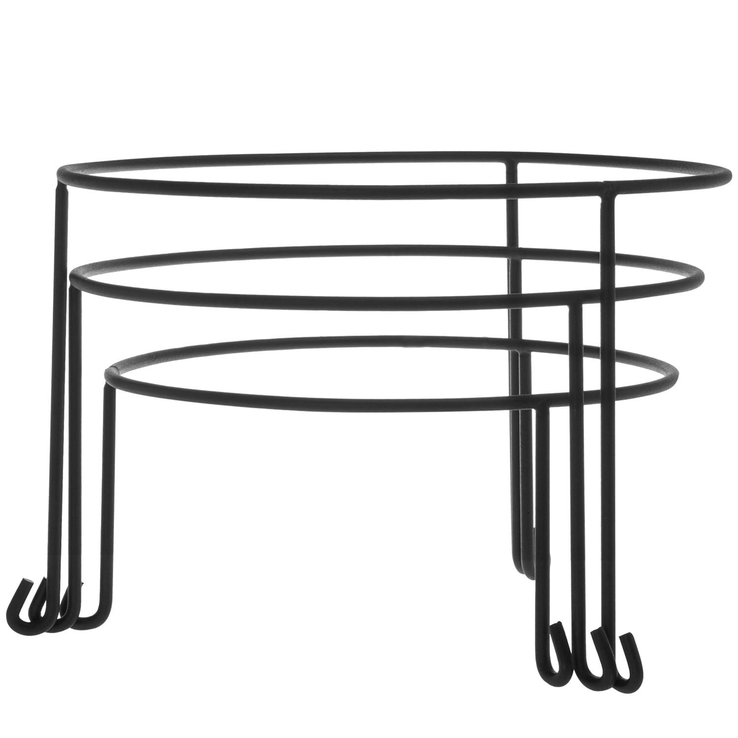 MyGift Black Metal Wire Pizza Pan Holder  Round Pizza Tray Riser Rack  Tabletop Serving Stands for Trays and Platters  Set of 3