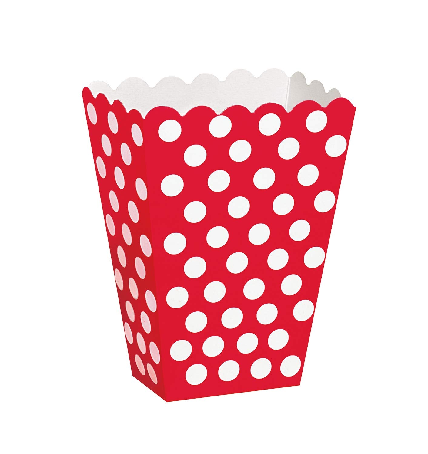 Ruby Red Dots Treat Boxes (Pack Of 8) - Elegant Paper Party Favor Containers - Perfect For Celebrations & Gifts