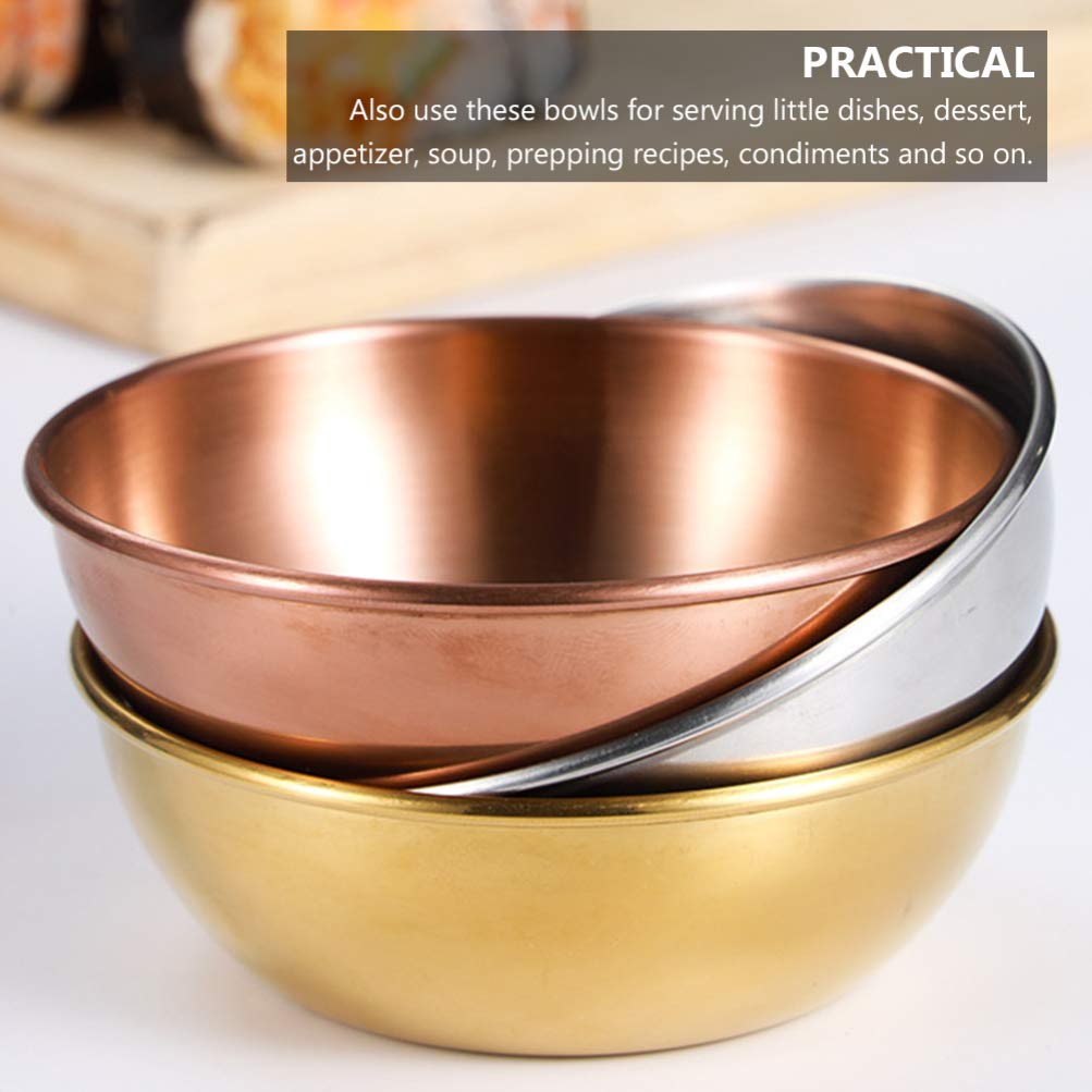 Doitool 4Pcs Stainless Steel Sauce Dishes Round Sushi Dipping Bowls,Sushi Dipping Sauce Dishes Seasoning Dish Saucer Bowl Mini A