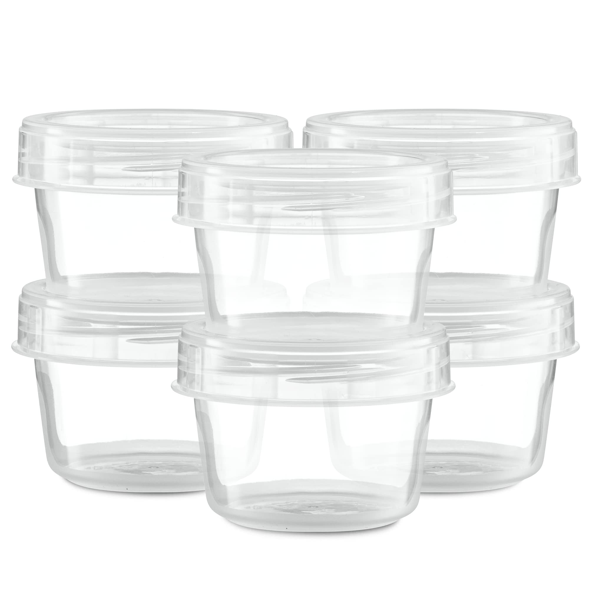 ELEGANT DISPOSABLES (4 Ounce 20 Pack) Clear Twist cap Containers With Clear Screw on Lids Twist Top Food Storage Freezer Contain