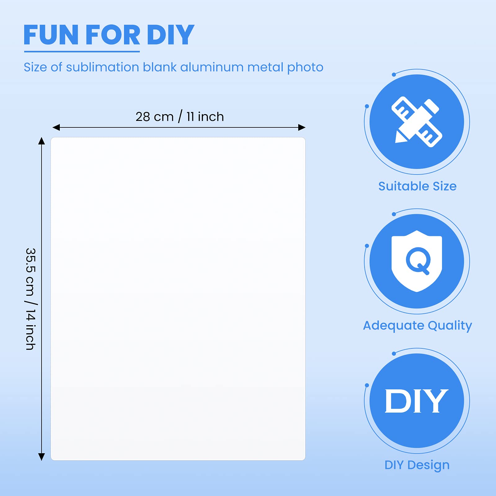 Sublimation Metal Photo Blanks 11 x 14 Inch 0.45mm Thick Aluminum DIY Photo Sign White Wall Poster blank Pictures Wall Art for B