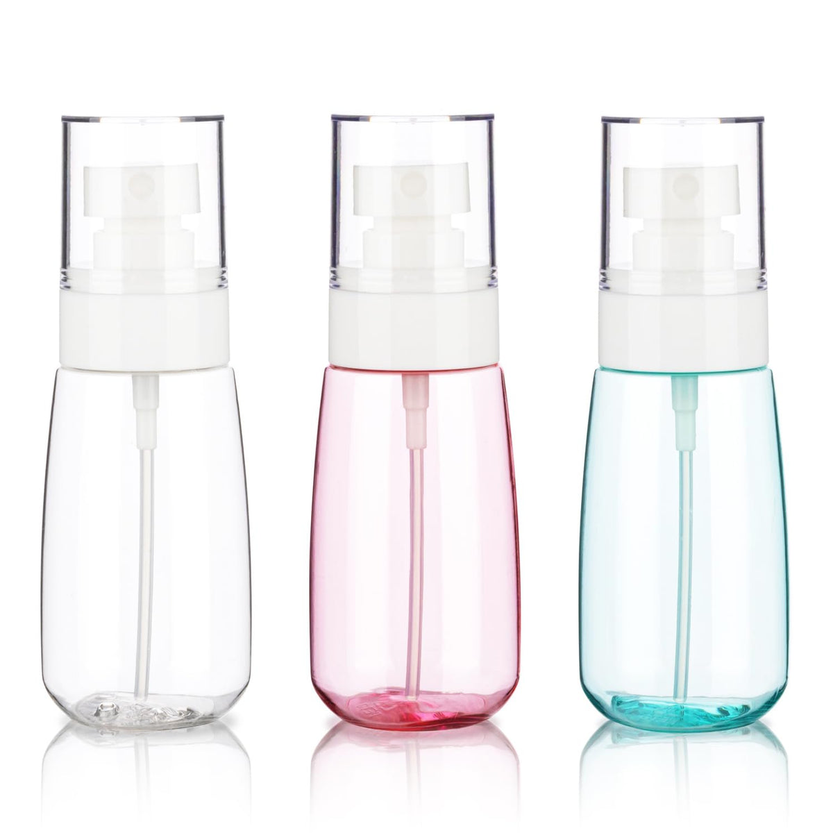 Givitasot 3Pack Small Spray Bottle, 2Oz Mini Spray Bottles, Empty Travel Spray Bottle, Fine Mist Plastic Spray Bottles (Clear+Gr