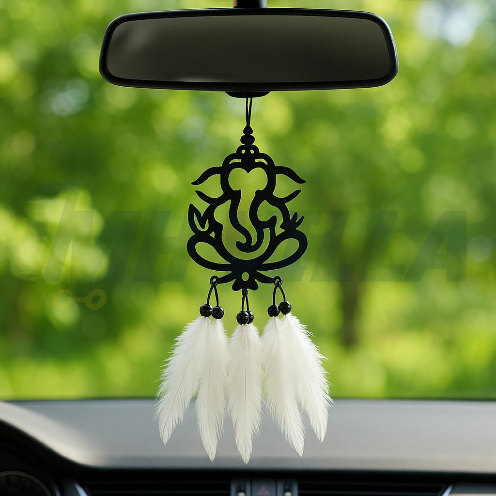 MH VILLA Dream Catcher Car Hanging Emblem Wall Hanging Ganesha (Dream Catcher Ganesh)