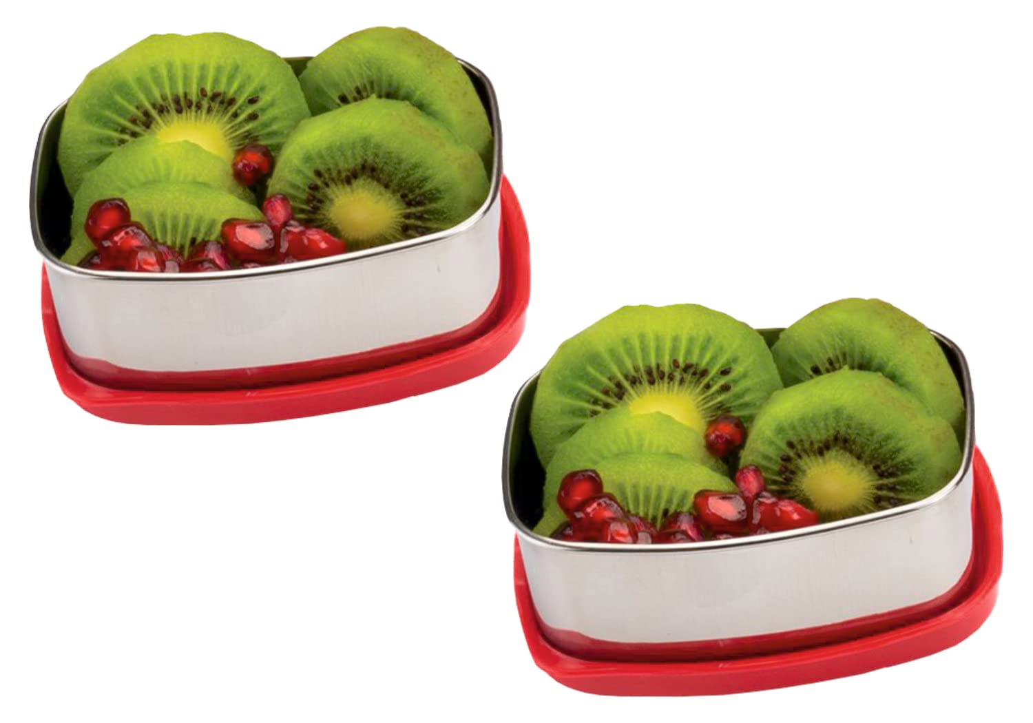 Signoraware Cute Steel Container, 100Ml, Set Of 2, Red