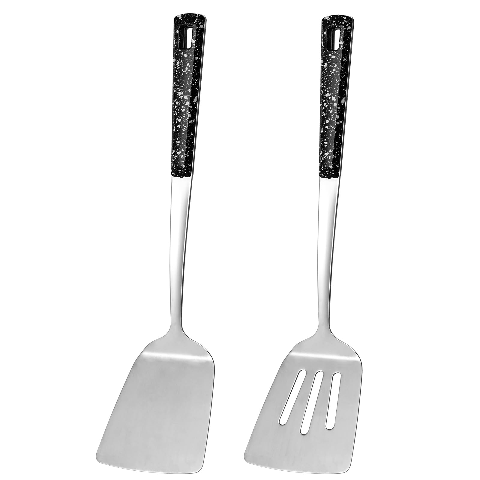 2 Pack Metal Spatula Set, Kitchen Utensils, Cooking Utensils,Turner, Mini Spatula,Slotted Kitchen Spatulas Stainless Steel, Cook