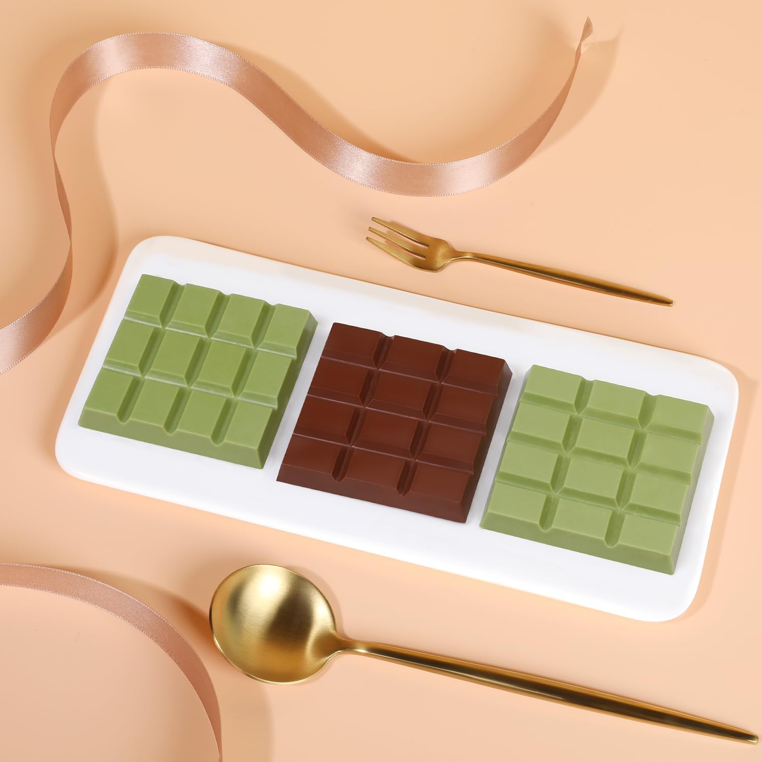 Fimary Silicone Molds for Chocolate  6 Cell 12 Section Rectangle Section Chocolate Bar Molds Flexible Wax Melt Mold  Pack of 1
