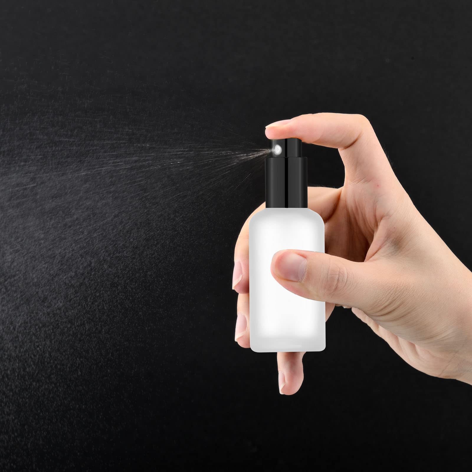 Koibito 1.7 Oz Glass Perfume Spray Bottle For Men & Women. Refillable Frosted Glass Atomizer With Aluminum Cap&Pump. Portable Fr