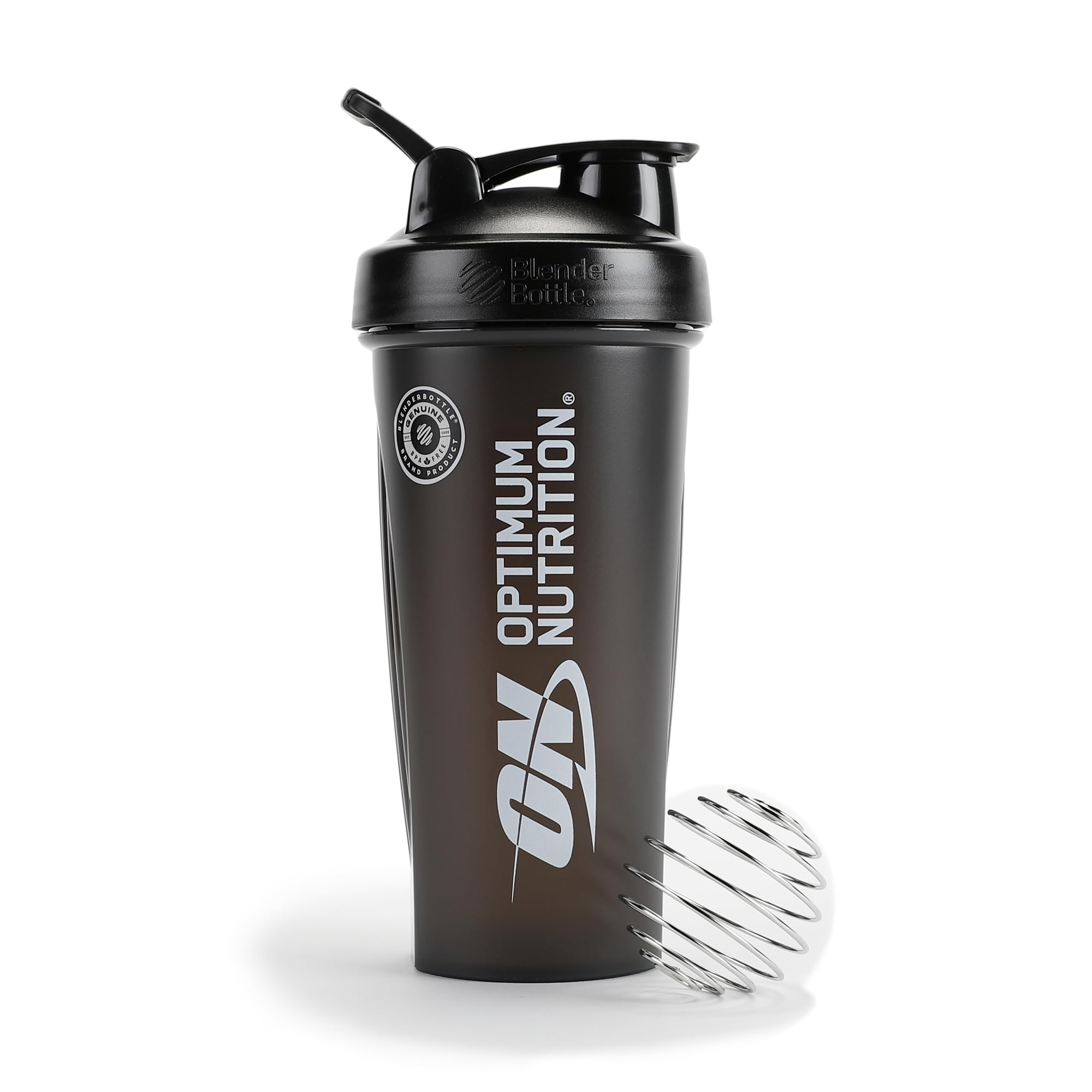 Optimum Nutrition Black Shaker Bottle with Stainless Steel Ball, 28oz