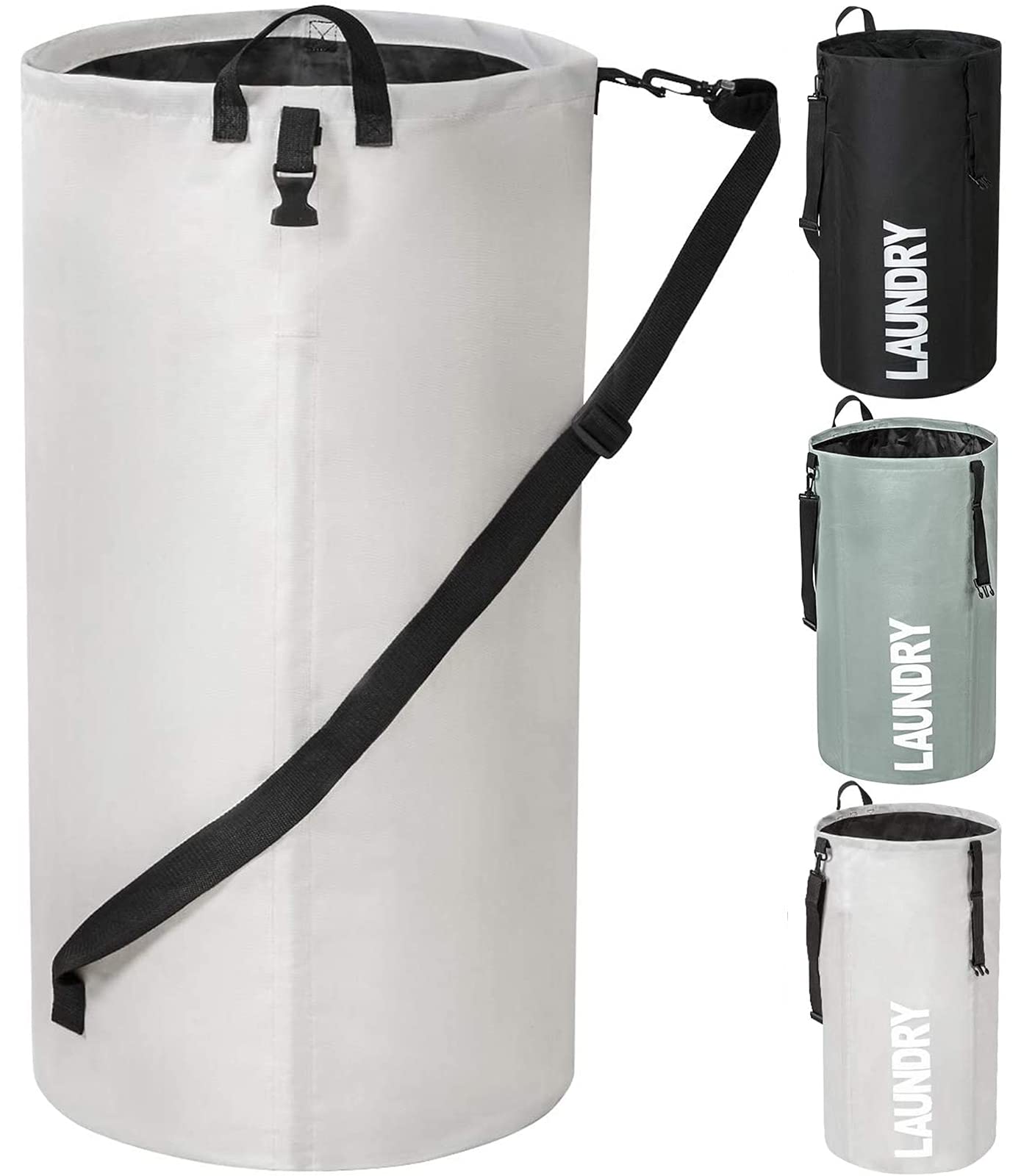 Chrislley 106L Extra Large Laundry Hamper With Drawstring Dorm Room Backpack Laundry Bag Collapsible Laundry Basket For College