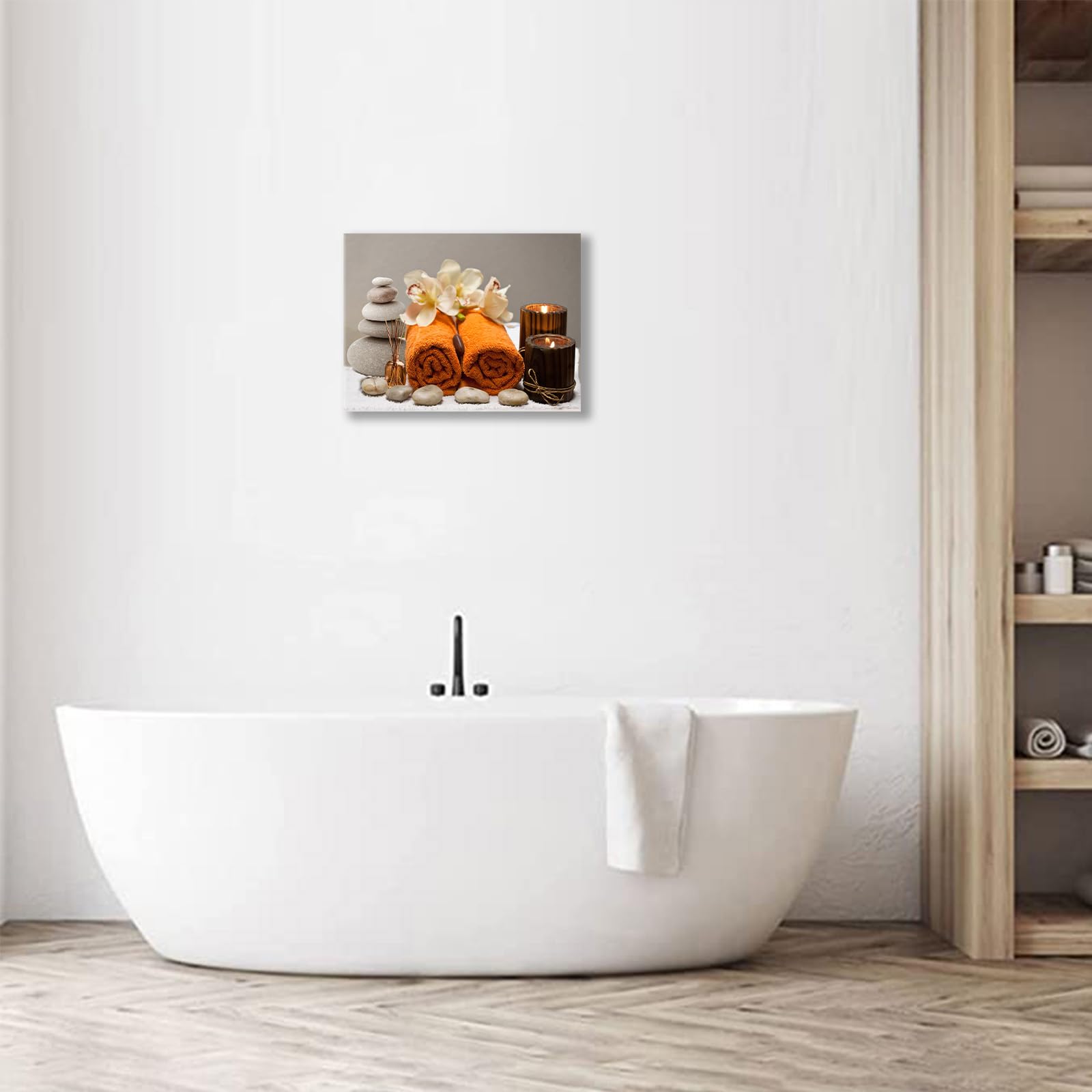 Remzoke Bathroom Wall Art Zen Bathroom Decor Zen Meditation Stone Canvas Prints Bathroom Pictures For Wall Zen Spa Painting Mode