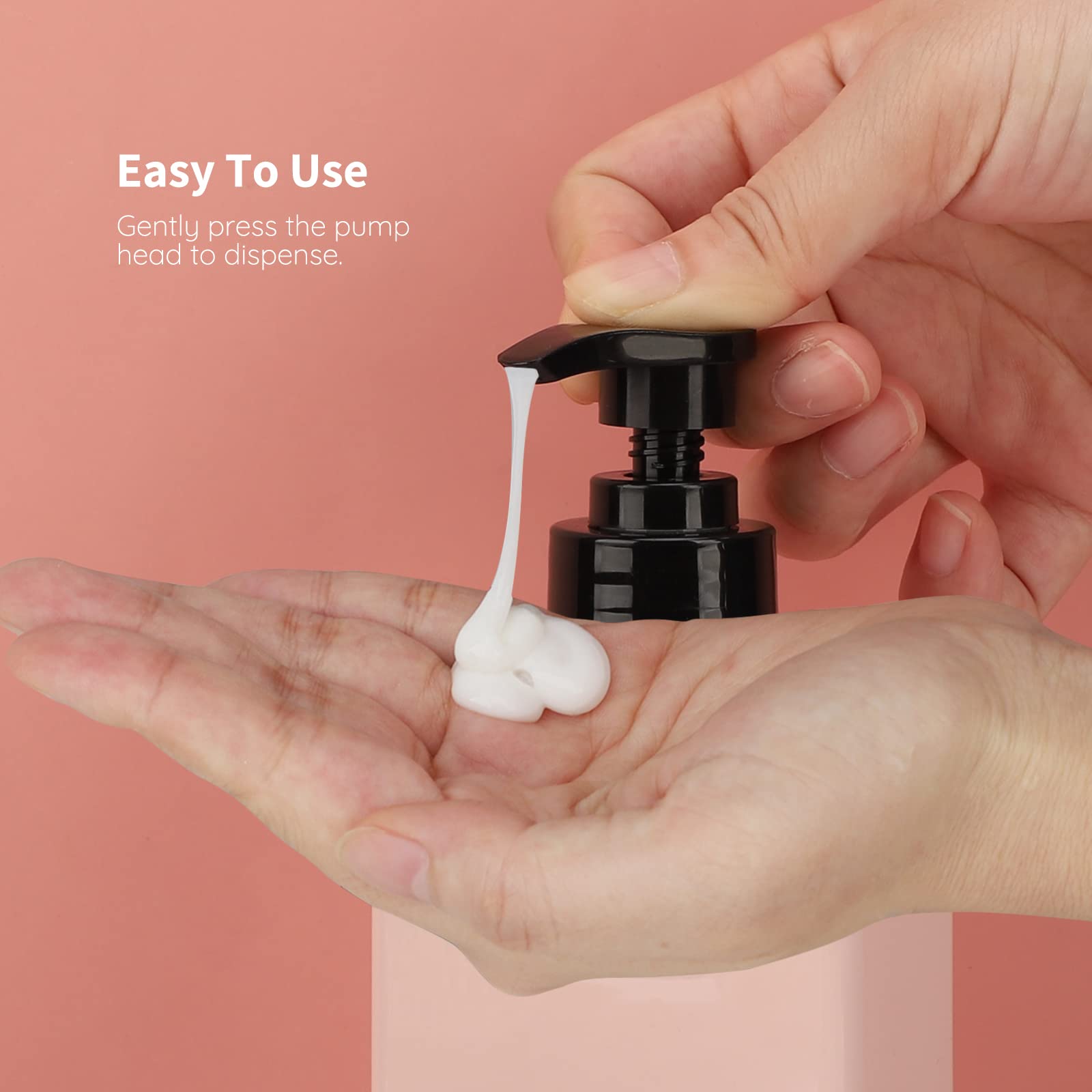 Segbeauty Soap Dispenser Bottle, 3Pcs 13.5Oz Refillable Pump Shower Bottle With Labels, 400Ml Empty Plastic Press Lotion Dispens