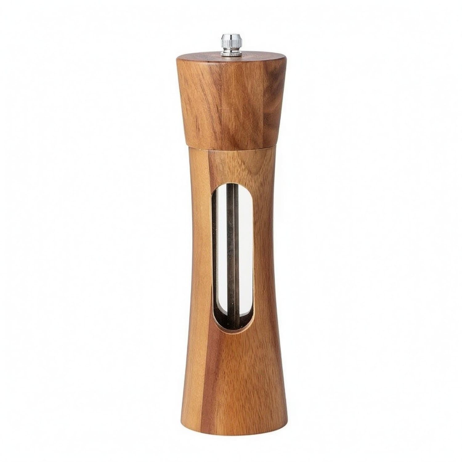 ECOMISTIQ Tapered Wooden Seasoning Grinder SingleItem Manual Seasoning Mill, Acacia Wood