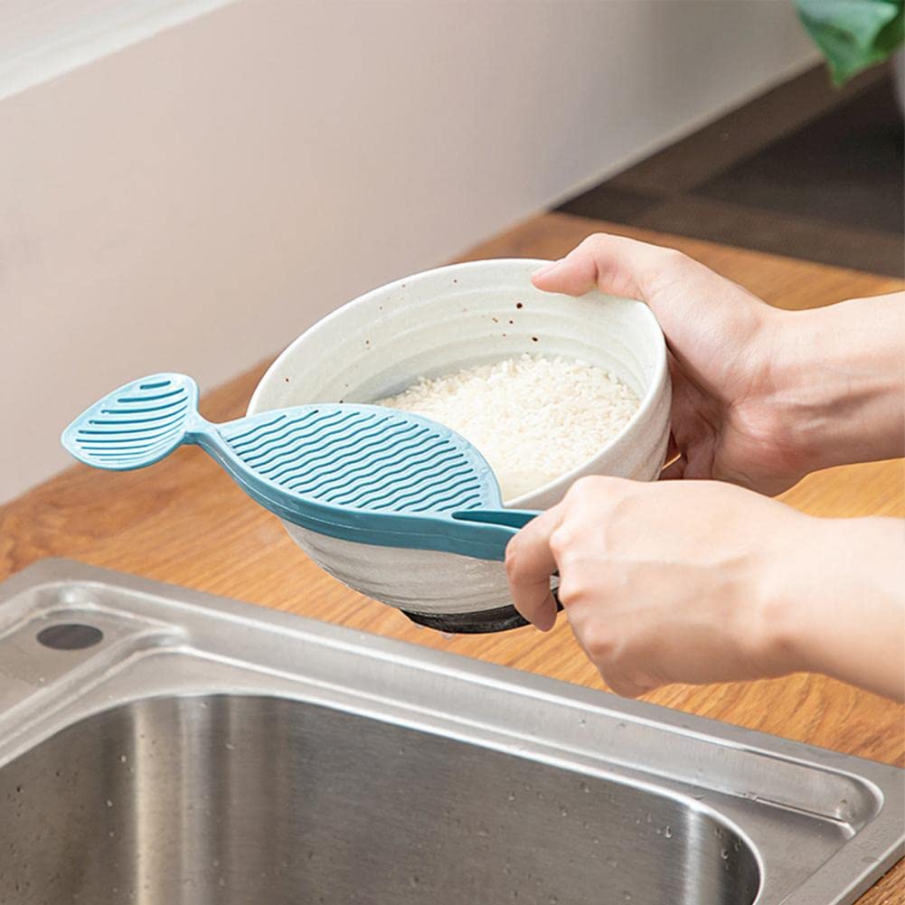 Nentment 2 Pack Stirring Rice Washer Kitchen Gadgets Utensils Rice Drainer Washing Water Filter Baffle Tool Food Strainers For S