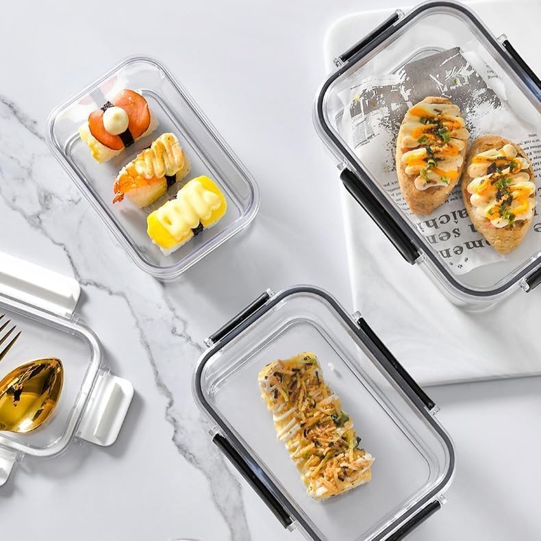 Ab Trading Airtight Fridge Organizer Container Set 1100Ml, Plastic Storage Boxes For Kitchen, Freezer, Vegetables, Pantry  Bpa 