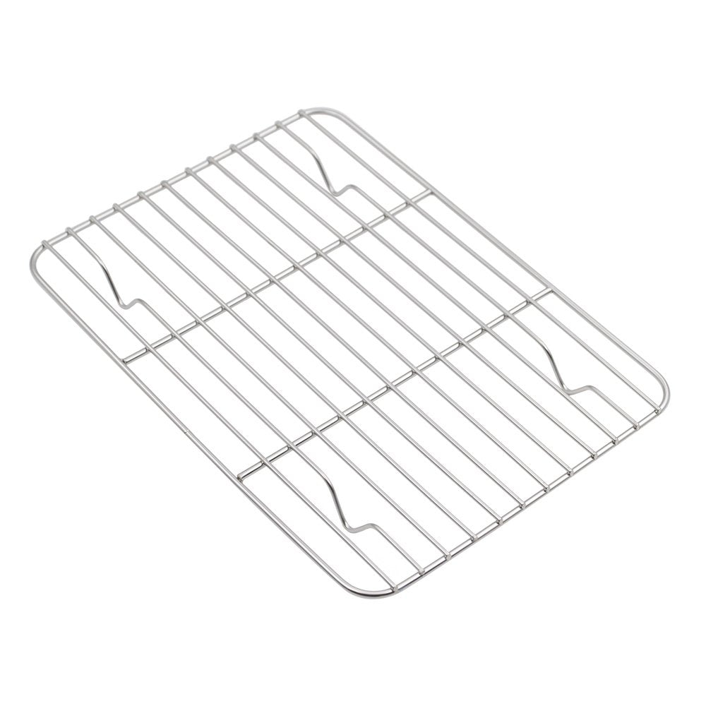 Aspire Baking Sheet With Rack Set, Stainless Steel Cookie Sheet And Cooling Rack, 9.5 Inch X 7 Inch X 1 Inch