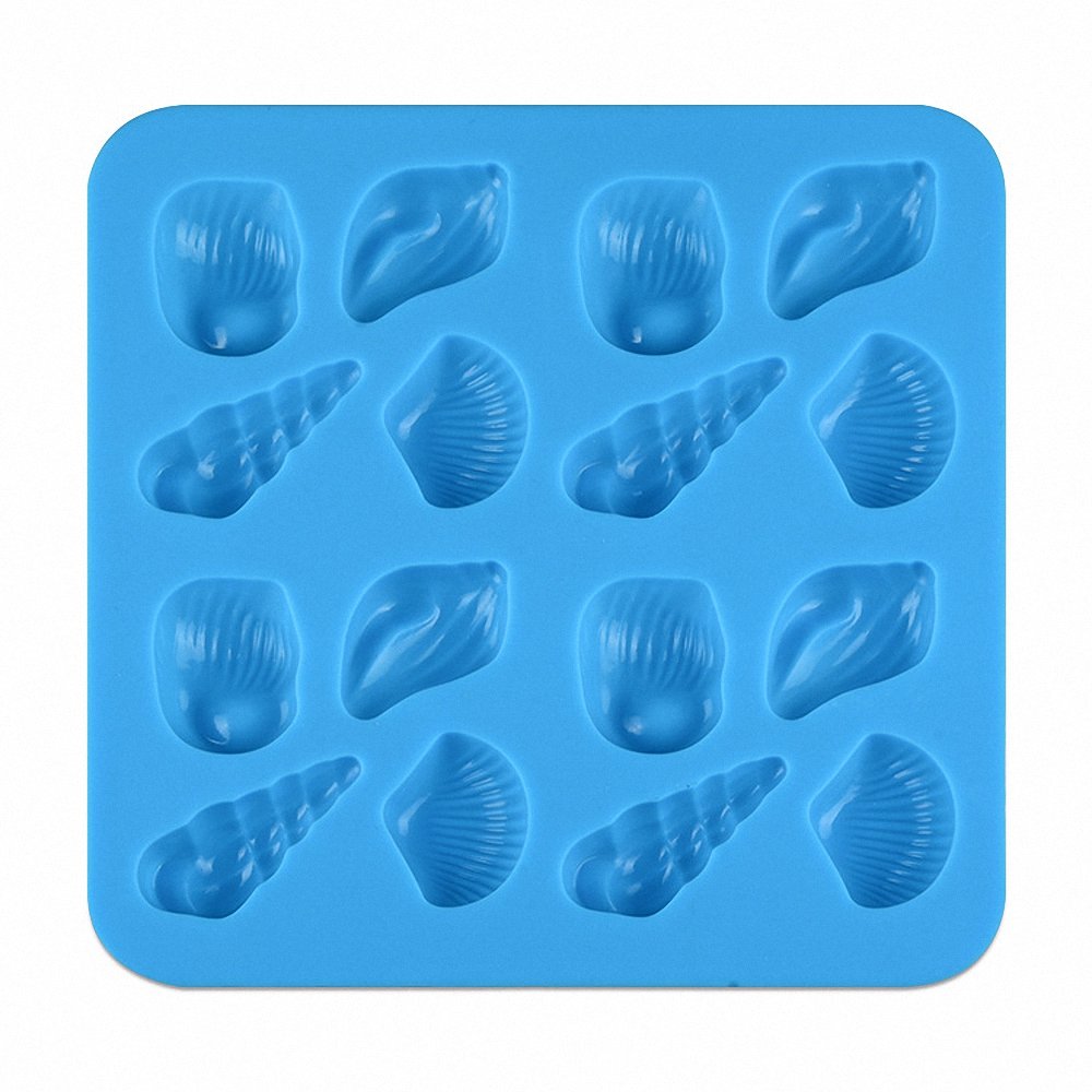 2Pcs Small Conch Shell Chocolate Candy Silicone Molds, Seashell Fondant Mini Soap Crayon Resin Mould Ice Cube Jello Tray, Under