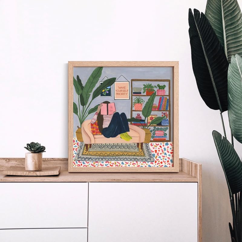 The Spring Palette | Make Yourself A Priority - Modern Wall Painting | Self Love Theme | Modern Art Painting For Living Room Bed