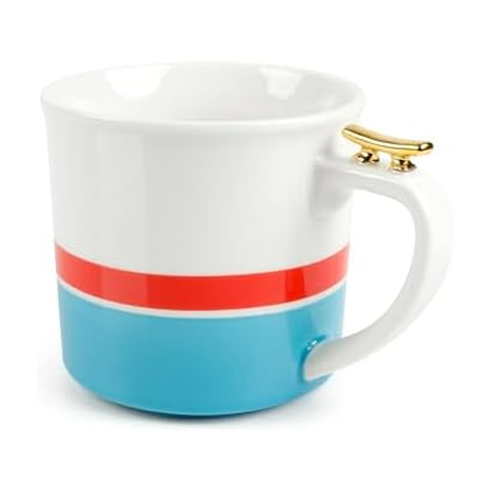 Genuine Fred HIGH TIED Tea Mug, 12oz Ceramic Mug with Nautical Design and Dock Cleat Detail, Unique Gift for Sailors and Boat Lo