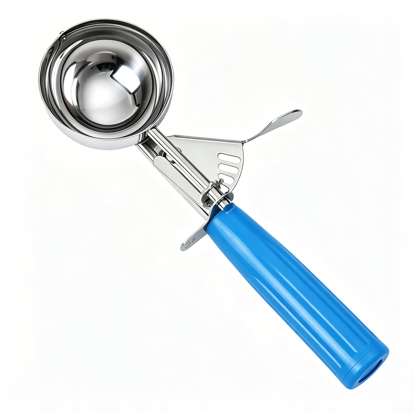 Fayomir 2 oz Scoop, Cookie Scoop for Baking, 2 oz Ice Cream Scoop with Trigger, #16 Disher, Portion Scoop, Blue Handle, Food Sco